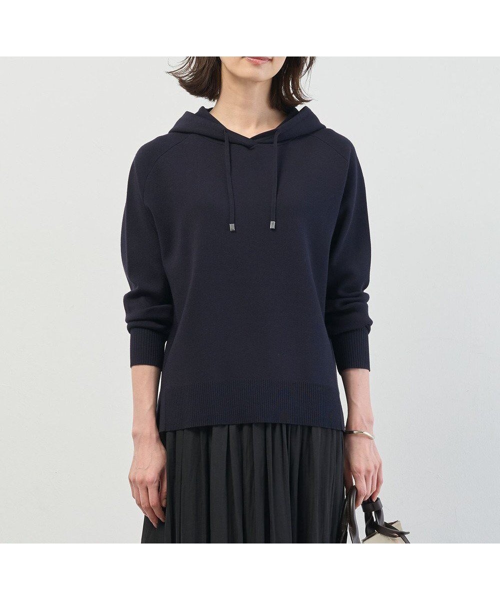 【ジェイ プレス/J.PRESS】の【洗える】Smooth ニット パーカー インテリア・キッズ・メンズ・レディースファッション・服の通販 founy(ファニー) ファッション Fashion レディースファッション Fashion for Women トップス・カットソー Cut & Sew Tops ニット Knit Tops & Sweaters レディースパーカー・カジュアルフーディー Casual Hoodies & Sweatshirts 洗える Machine Washable シルク Silk, 100% Silk ストレッチ Stretch, Stretchy Fabric スリット Slit, Slit Detail バランス Balance, Style Balance パーカー Hoodie, Parka フレア Flare, Flared リラックス Relax, Relaxed Fit ワイド Wide, Wide Fit A/W・秋冬 Autumn/Winter S/S・春夏 SS, Spring/Summer, Warm Season 夏 Summer エレガント 上品 Elegant ネイビー系|ID: prp329100004751285 ipo3291000000034355509
