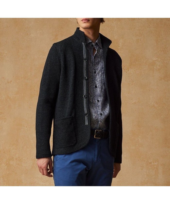 【ジョセフ アブード/JOSEPH ABBOUD / MEN】の【和紙使用エコ素材/日本素材/軽量/通気性/速乾性】和紙ムリネ ニット ジャケット インテリア・キッズ・メンズ・レディースファッション・服の通販 founy(ファニー) https://founy.com/ ファッション Fashion メンズファッション Fashion for Men トップス・カットソー Cut & Sew Tops ニット・セーター / 定番トップス Knit Tops & Sweaters 春 Spring 軽量 Lightweight, Ultra Light ジャケット Jacket, Outerwear セーター Sweater, Knitwear S/S・春夏 SS, Spring/Summer, Warm Season 夏 Summer |ID: prp329100004751993 ipo3291000000034364567