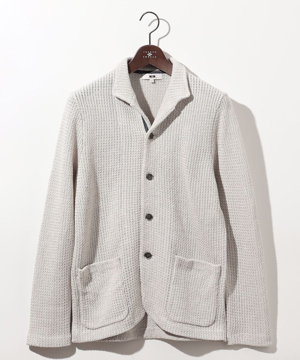 【ジョセフ アブード/JOSEPH ABBOUD / MEN】の【和紙使用エコ素材/日本素材/軽量/通気性/速乾性】和紙ムリネ ニット ジャケット インテリア・キッズ・メンズ・レディースファッション・服の通販 founy(ファニー) 　ファッション　Fashion　メンズファッション　Fashion for Men　トップス・カットソー　Cut & Sew Tops　ニット・セーター / 定番トップス　Knit Tops & Sweaters　春　Spring　軽量　Lightweight, Ultra Light　ジャケット　Jacket, Outerwear　セーター　Sweater, Knitwear　S/S・春夏　SS, Spring/Summer, Warm Season　夏　Summer　ライトグレー系|ID: prp329100004751993 ipo3291000000034364571