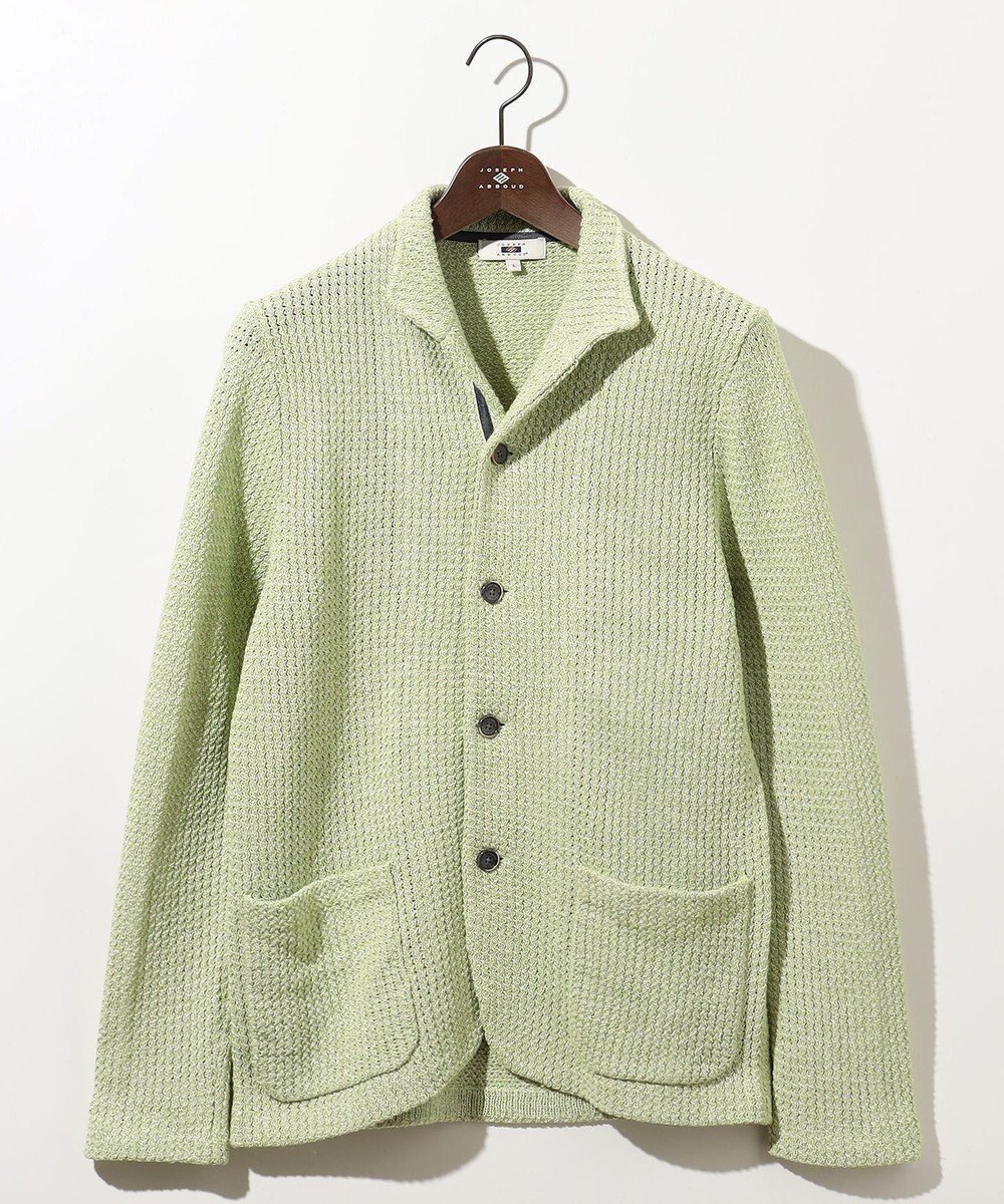 【ジョセフ アブード/JOSEPH ABBOUD / MEN】の【和紙使用エコ素材/日本素材/軽量/通気性/速乾性】和紙ムリネ ニット ジャケット インテリア・キッズ・メンズ・レディースファッション・服の通販 founy(ファニー) 　ファッション　Fashion　メンズファッション　Fashion for Men　トップス・カットソー　Cut & Sew Tops　ニット・セーター / 定番トップス　Knit Tops & Sweaters　春　Spring　軽量　Lightweight, Ultra Light　ジャケット　Jacket, Outerwear　セーター　Sweater, Knitwear　S/S・春夏　SS, Spring/Summer, Warm Season　夏　Summer　黄緑系|ID: prp329100004751993 ipo3291000000034364572