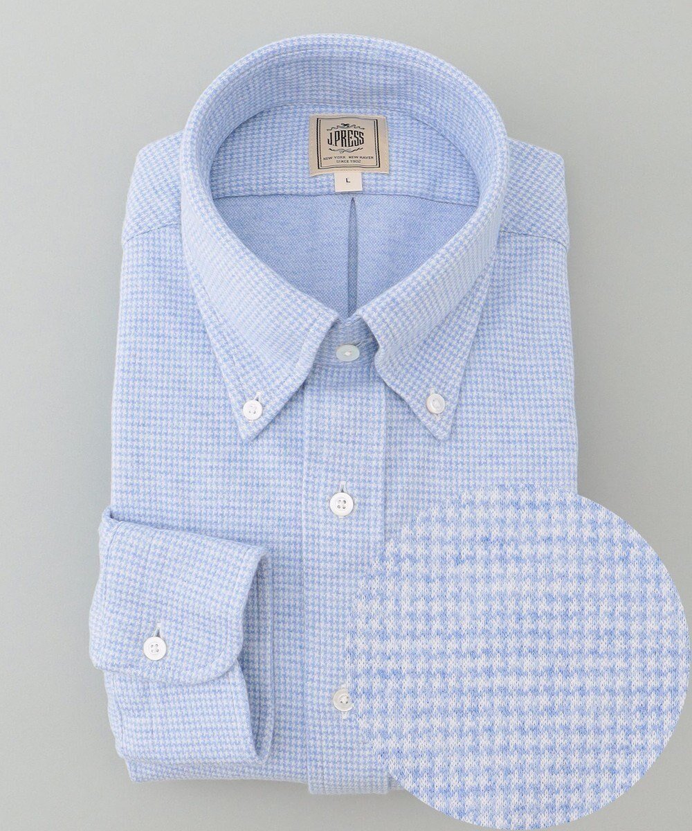 【ジェイ プレス/J.PRESS / MEN】の【Single Needle Tailoring / 形態安定】リッチジャージーコットン ネルシャツ/B.D. インテリア・キッズ・メンズ・レディースファッション・服の通販 founy(ファニー) 　ファッション　Fashion　メンズファッション　Fashion for Men　トップス・カットソー　Cut & Sew Tops　メンズシャツ　Shirts　ジャケット　Jacket, Outerwear　ドレス　Dress, One-Piece　メランジ　Melange, Mixed Yarn　リラックス　Relax, Relaxed Fit　A/W・秋冬　Autumn/Winter　サックスブルー系8|ID: prp329100004752002 ipo3291000000034364622