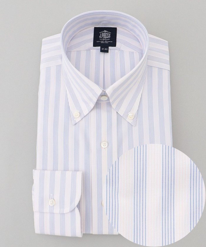 【ジェイ プレス/J.PRESS / MEN】の【PREMIUM PLEATS / 形態安定】ダッパーストライプシャツ / B.D. インテリア・キッズ・メンズ・レディースファッション・服の通販 founy(ファニー) https://founy.com/ ファッション Fashion メンズファッション Fashion for Men トップス・カットソー Cut & Sew Tops メンズシャツ Shirts カフス Cuff Design スーピマ Supima, Premium Cotton ドレス Dress, One-Piece 定番 Standard, Basic Item プリーツ Pleats, Pleated プレミアム Premium, High-End メンズ Men's, Menswear A/W・秋冬 Autumn/Winter S/S・春夏 SS, Spring/Summer, Warm Season 夏 Summer ビジネス 仕事 通勤 Business / Work / Commuting |ID: prp329100004752007 ipo3291000000034364676