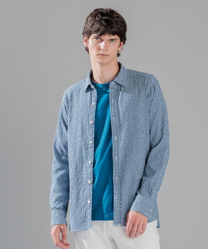【ジョゼフ オム/JOSEPH HOMME / MEN】のトライジャガード ストライプ ストレッチ レギュラーカラーシャツ インテリア・キッズ・メンズ・レディースファッション・服の通販 founy(ファニー) https://founy.com/ ファッション Fashion メンズファッション Fashion for Men トップス・カットソー Cut & Sew Tops メンズシャツ Shirts シェイプ Shape, Slim Fit シンプル Simple, Minimal ジャケット Jacket, Outerwear ストライプ Stripe, Striped Pattern ストレッチ Stretch, Stretchy Fabric 夏 Summer S/S・春夏 SS, Spring/Summer, Warm Season A/W・秋冬 Autumn/Winter 長袖 Long Sleeve, Full Sleeve |ID: prp329100004752008 ipo3291000000034364678