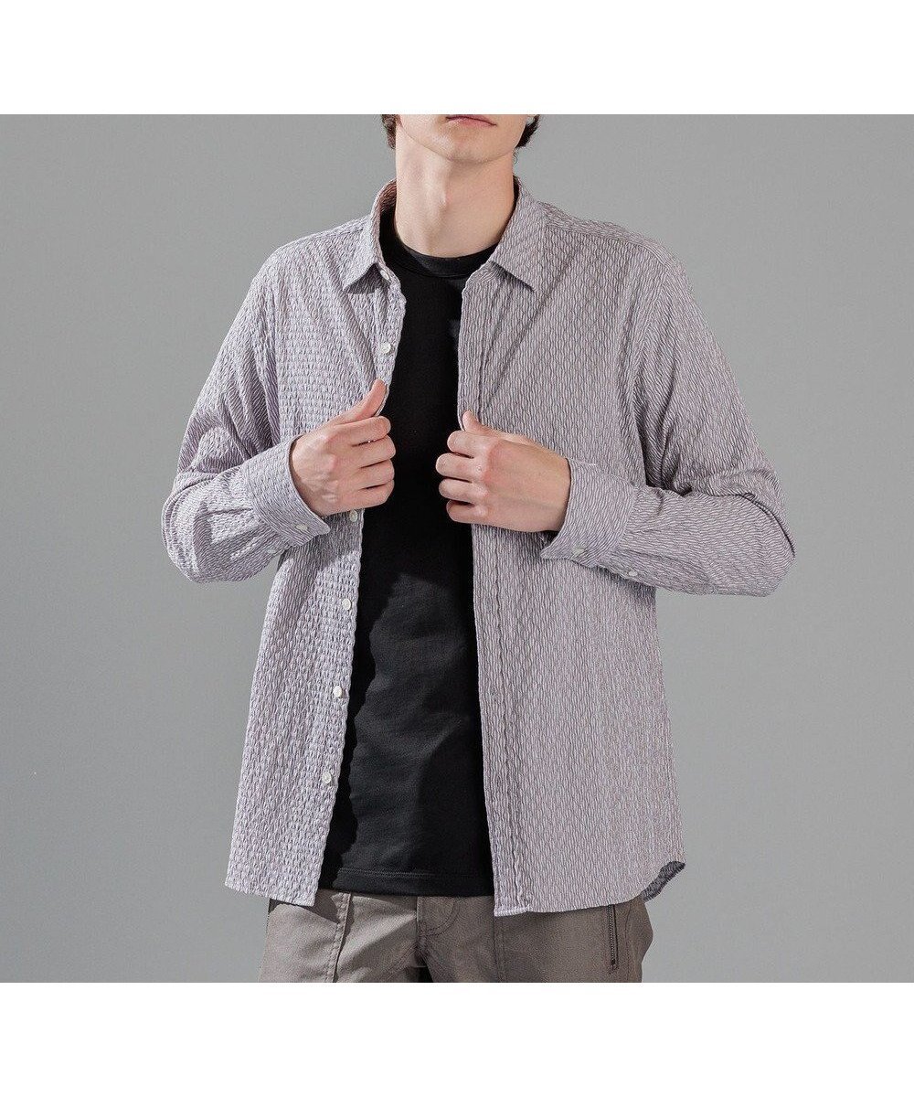 【ジョゼフ オム/JOSEPH HOMME / MEN】のトライジャガード ストライプ ストレッチ レギュラーカラーシャツ インテリア・キッズ・メンズ・レディースファッション・服の通販 founy(ファニー) 　ファッション　Fashion　メンズファッション　Fashion for Men　トップス・カットソー　Cut & Sew Tops　メンズシャツ　Shirts　シェイプ　Shape, Slim Fit　シンプル　Simple, Minimal　ジャケット　Jacket, Outerwear　ストライプ　Stripe, Striped Pattern　ストレッチ　Stretch, Stretchy Fabric　夏　Summer　S/S・春夏　SS, Spring/Summer, Warm Season　A/W・秋冬　Autumn/Winter　長袖　Long Sleeve, Full Sleeve　ベージュ系1|ID: prp329100004752008 ipo3291000000034364680