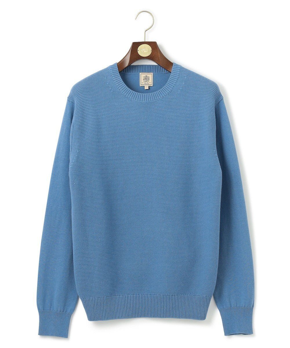 【ジェイ プレス/J.PRESS / MEN】の【WEB・一部店舗限定】クルーネックニット インテリア・キッズ・メンズ・レディースファッション・服の通販 founy(ファニー) 　ファッション　Fashion　メンズファッション　Fashion for Men　トップス・カットソー　Cut & Sew Tops　ニット・セーター / 定番トップス　Knit Tops & Sweaters　春　Spring　ジャケット　Jacket, Outerwear　セーター　Sweater, Knitwear　ボーダー　Border, Stripe　無地　Plain, Solid Color　ランダム　Random, Irregular　S/S・春夏　SS, Spring/Summer, Warm Season　おすすめ　Recommended / Our Picks　夏　Summer　ブルー系|ID: prp329100004752015 ipo3291000000034364732