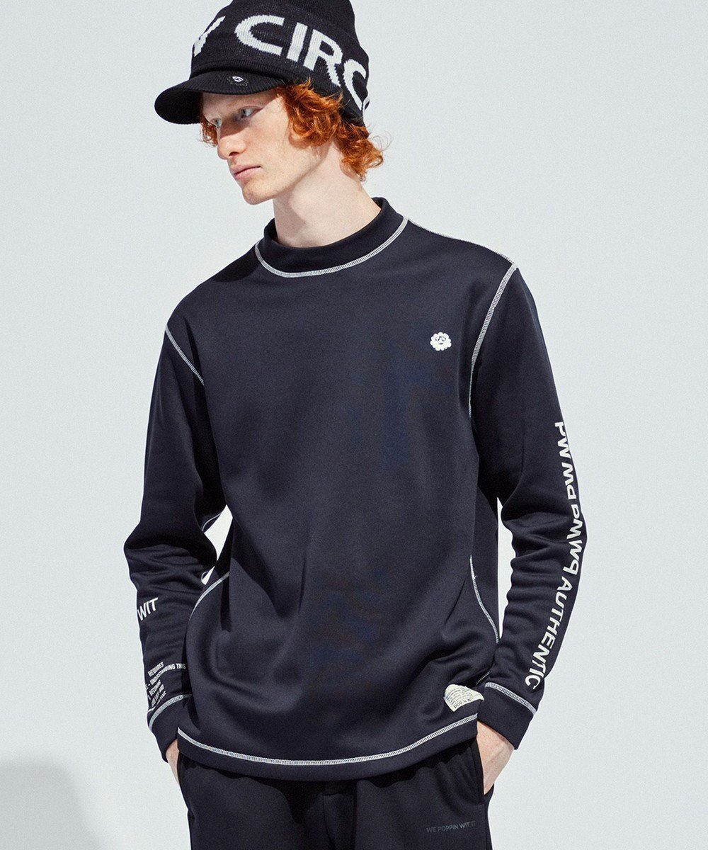【ピーダブリュサーキュラス/PW CIRCULUS / MEN】の【裏起毛/防寒】【MEN】ステッチポイント モックネック インテリア・キッズ・メンズ・レディースファッション・服の通販 founy(ファニー) 　ファッション　Fashion　メンズファッション　Fashion for Men　トップス・カットソー　Cut & Sew Tops　メンズシャツ　Shirts　インナー　Innerwear　カットソー　Cut and Sewn Top　ゴルフ　Golf　ストレッチ　Stretch, Stretchy Fabric　フィット　Fit, Slim Fit　モックネック　Mock Neck, Short Turtleneck　人気　Popular, Best Seller　冬　Winter / This Winter　A/W・秋冬　Autumn/Winter　軽量　Lightweight, Ultra Light　長袖　Long Sleeve, Full Sleeve　防寒　Cold Protection, Winter-Ready　ブラック系|ID: prp329100004752016 ipo3291000000034364739