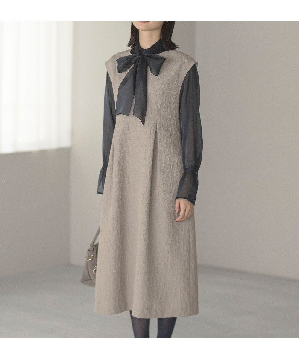 【組曲/KUMIKYOKU】のフラワーラメジャカード ジャンパースカート インテリア・キッズ・メンズ・レディースファッション・服の通販 founy(ファニー) 　ファッション　Fashion　レディースファッション　Fashion for Women　スカート　Skirts　シアー　Sheer, See-Through　ショルダー　Shoulder, Shoulder Strap　ジャカード／ジャガード　Jacquard, Woven Pattern　ドロップ　Drop Shoulder, Dropped Style　ボーダー　Border, Stripe　モチーフ　Motif, Design Theme　リブニット　Rib Knit, Ribbed Knit　A/W・秋冬　Autumn/Winter　S/S・春夏　SS, Spring/Summer, Warm Season　夏　Summer　ベージュ系|ID: prp329100004752020 ipo3291000000035617269