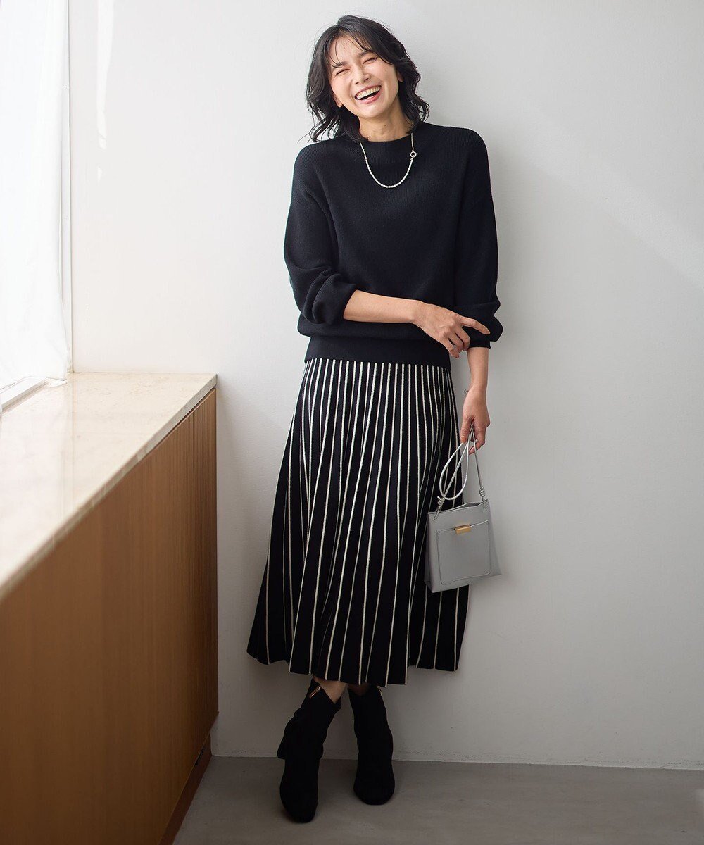 【エニー/ANY】の【洗濯機可/ウエストゴム】ニットセットアップⅡ 人気、トレンドファッション・服の通販 founy(ファニー) ファッション Fashion レディースファッション Fashion for Women トップス・カットソー Cut & Sew Tops ニット Knit Tops & Sweaters セットアップ Matching Sets レディーストップス・ブラウス Tops & Blouses / Assorted Women's Tops なめらか Smooth, Silky Texture ストライプ Stripe, Striped Pattern セットアップ Set-Up, Coordinated Outfit セーター Sweater, Knitwear フレア Flare, Flared ボトルネック Bottle Neck, Mock Neck ラウンド Round, Round Neck 畦 Ribbed Knit A/W・秋冬 Autumn/Winter other-1|ID: prp329100004752023 ipo3291000000034364910