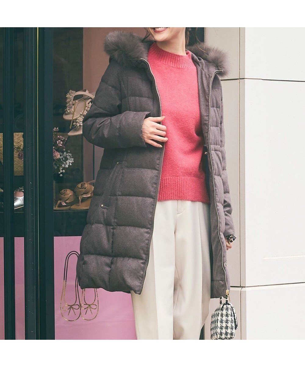 【エニィ スィス/any SiS】の【撥水・洗える】リッチファーフードロング ダウン インテリア・キッズ・メンズ・レディースファッション・服の通販 founy(ファニー) ファッション Fashion レディースファッション Fashion for Women アウター Coat / Outerwear Collection コート・ロングコート・ピーコート Long Coats, Peacoats & More レディースジャケット・軽アウター Jackets エレガント 上品 Elegant 洗える Machine Washable シンプル Simple, Minimal ジャケット Jacket, Outerwear ダウン Down, Puffer ツイル Twist, Twisted Detail フェザー Feather, Feather Detail フォックス Fox, Fox Fur ポケット Pocket, Pocket Detail ワーク Workwear, Utility Style A/W・秋冬 Autumn/Winter グレー|ID: prp329100004752029 ipo3291000000034364992