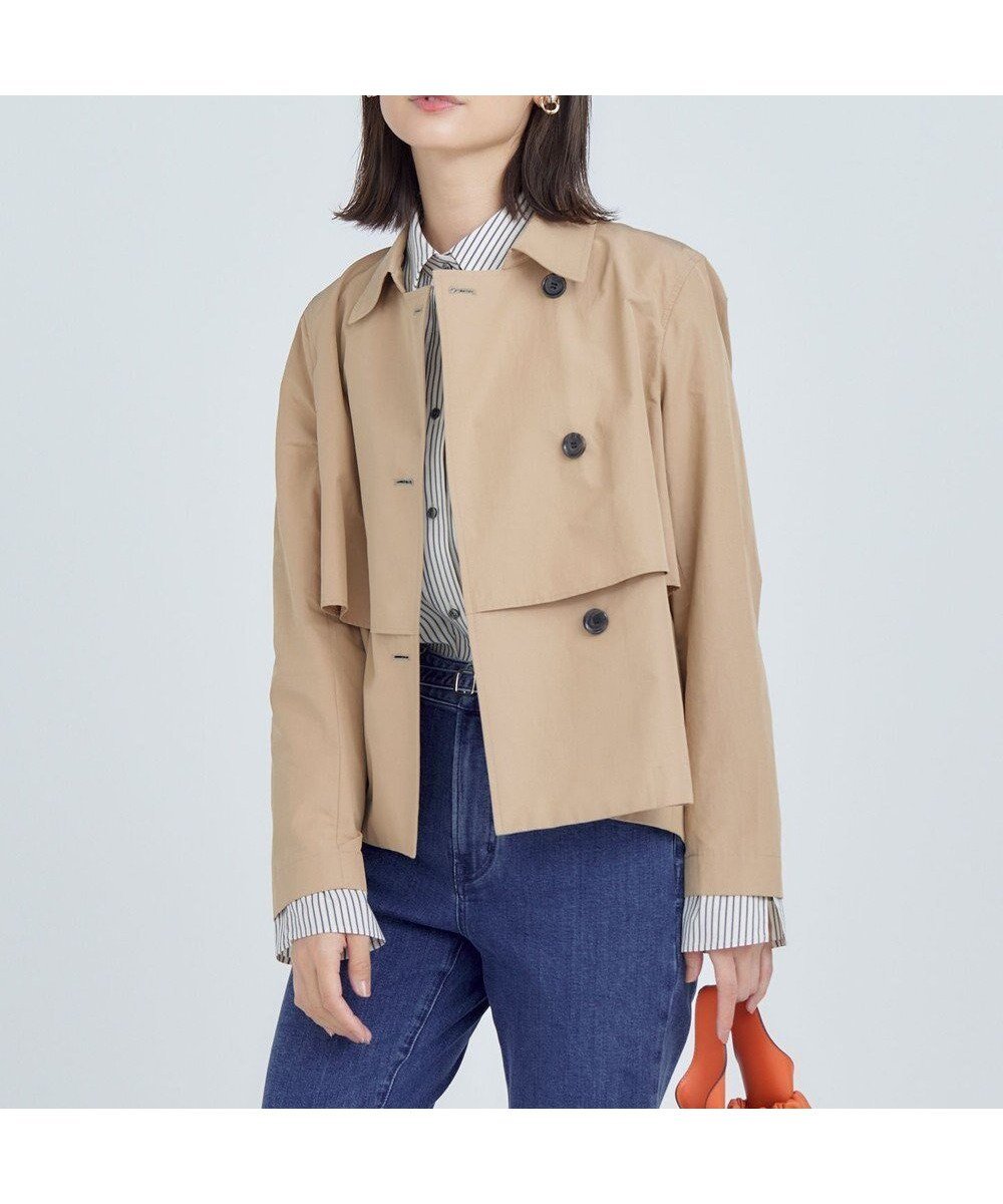 【組曲/KUMIKYOKU】のタイプライター ショートトレンチコート 人気、トレンドファッション・服の通販 founy(ファニー) 　ファッション　Fashion　レディースファッション　Fashion for Women　アウター　Coat / Outerwear Collection　コート・ロングコート・ピーコート　Long Coats, Peacoats & More　レディースジャケット・軽アウター　Jackets　トレンチコート / 春秋の定番アウター　Trench Coats　コンパクト　Compact, Small Size　ショート　Short, Short Length　シンプル　Simple, Minimal　ジャケット　Jacket, Outerwear　タイプライター　Typewriter Fabric, Crisp Cotton　トレンチ　Trench, Trench Coat　パッチ　Patch, Appliqué　フリル　Frill, Ruffle　ボトム　Bottoms, Lower Wear　ヨーク　Yoke, Yoke Design　A/W・秋冬　Autumn/Winter　エレガント 上品　Elegant　 other-1|ID: prp329100004752033 ipo3291000000034365018