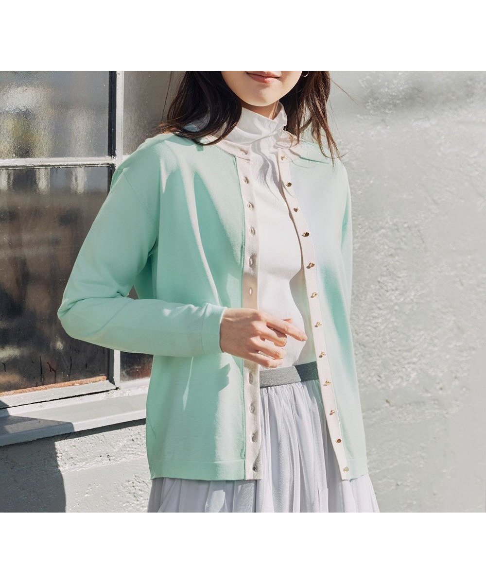 【自由区/JIYU-KU】の【アンサンブル対応・洗える】シャインハイゲージ カーディガン インテリア・キッズ・メンズ・レディースファッション・服の通販 founy(ファニー) 　ファッション　Fashion　レディースファッション　Fashion for Women　トップス・カットソー　Cut & Sew Tops　カーディガン・羽織り　Layered Style Cardigans　アンサンブルニット　Knit Ensembles & Twin Sets　おすすめ　Recommended / Our Picks　アクセサリー　Fashion Accessories　アンサンブル　Ensemble Set　カーディガン　Cardigan, Knitwear　ストレート　Straight, Straight Cut　メタル　Metal, Metal Parts　エレガント 上品　Elegant　夏　Summer　春　Spring　S/S・春夏　SS, Spring/Summer, Warm Season　洗える　Machine Washable　ミント|ID: prp329100004752034 ipo3291000000034365028