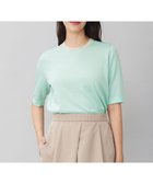 【自由区/JIYU-KU】の【アンサンブル対応・洗える】シャインハイゲージ5分袖 ニット ミント|ID: prp329100004752037 ipo3291000000034365097