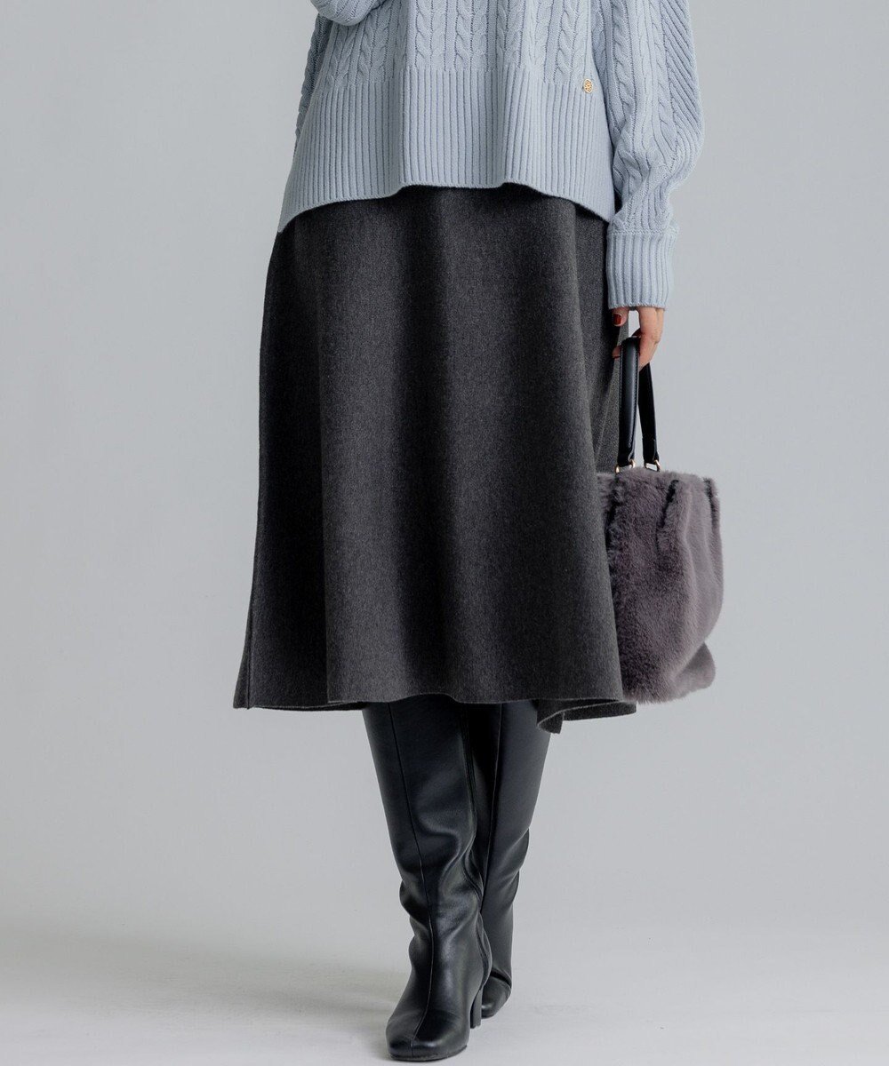 【組曲/KUMIKYOKU】のニットフレア スカート 人気、トレンドファッション・服の通販 founy(ファニー) 　ファッション　Fashion　レディースファッション　Fashion for Women　スカート　Skirts　Aライン・フレアスカート　A-Line & Flared Skirts　フレア　Flare, Flared　A/W・秋冬　Autumn/Winter　 other-1|ID: prp329100004752039 ipo3291000000034365131