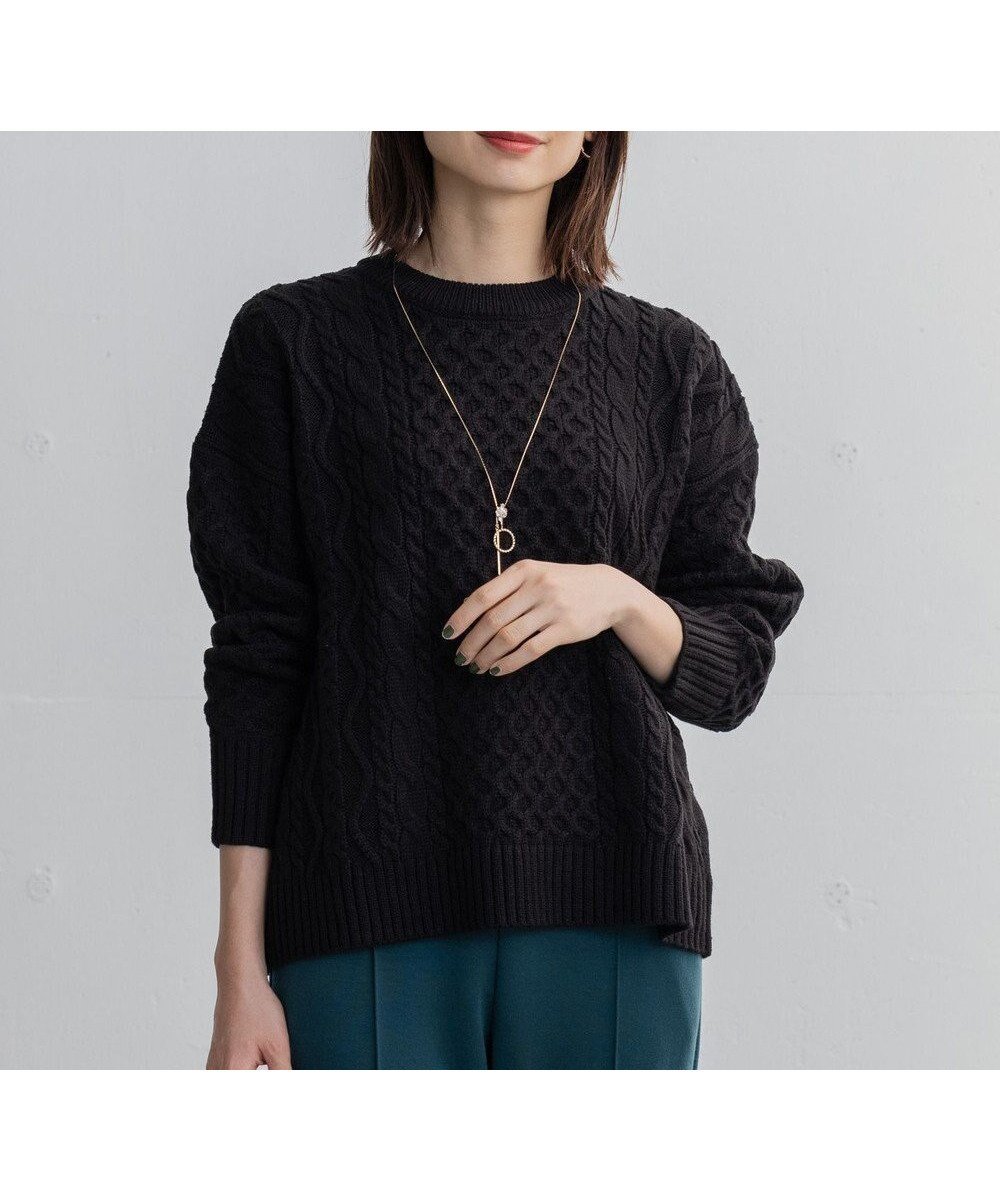 【エニー/ANY】の【洗濯機可】ソフトタッチケーブルニット インテリア・キッズ・メンズ・レディースファッション・服の通販 founy(ファニー) 　ファッション　Fashion　レディースファッション　Fashion for Women　トップス・カットソー　Cut & Sew Tops　ニット　Knit Tops & Sweaters　アクリル　Acrylic Material　シンプル　Simple, Minimal　セーター　Sweater, Knitwear　バランス　Balance, Style Balance　ボトム　Bottoms, Lower Wear　A/W・秋冬　Autumn/Winter　ブラック系|ID: prp329100004752061 ipo3291000000034365701