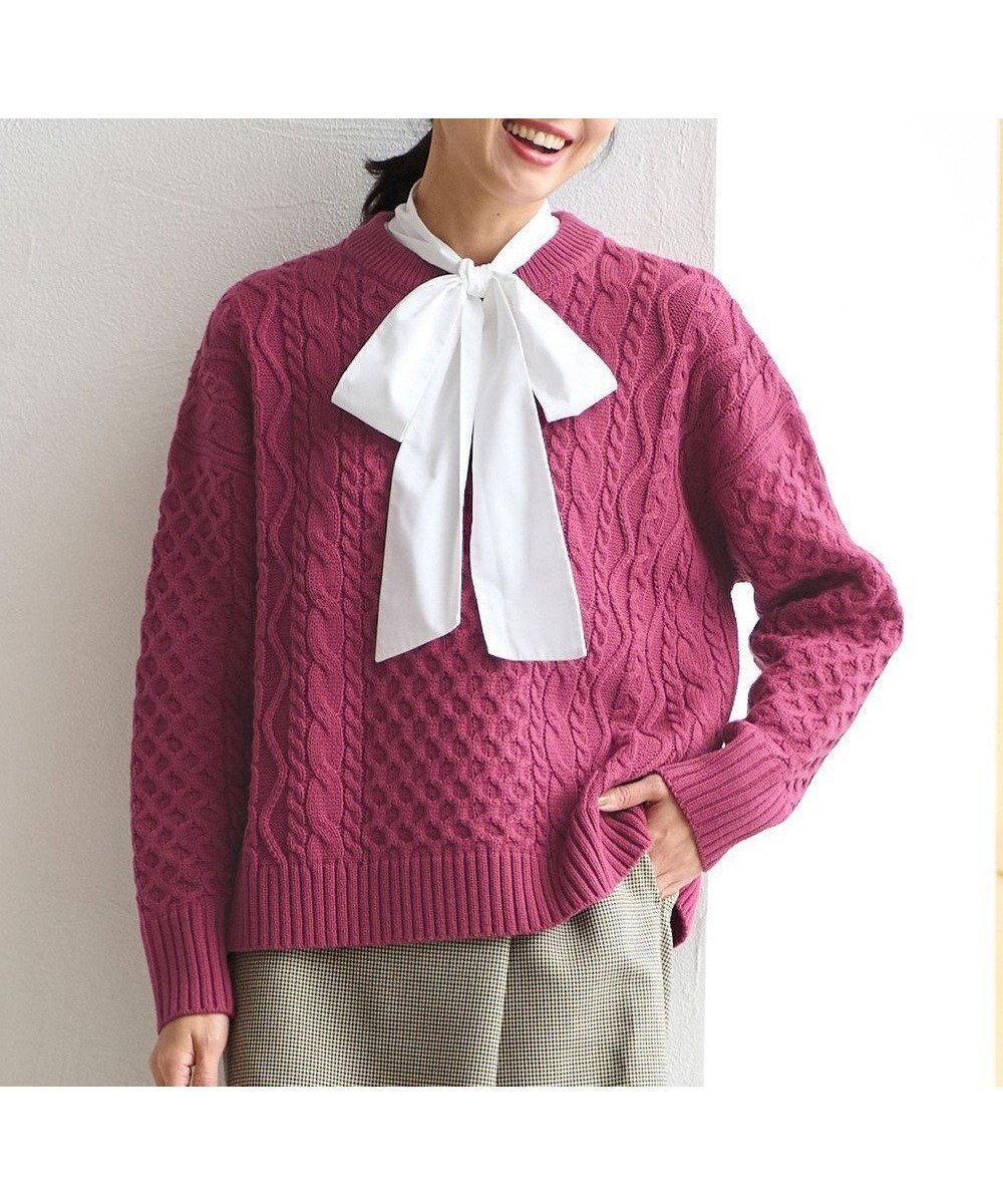 【エニー/ANY】の【洗濯機可】ソフトタッチケーブルニット インテリア・キッズ・メンズ・レディースファッション・服の通販 founy(ファニー) 　ファッション　Fashion　レディースファッション　Fashion for Women　トップス・カットソー　Cut & Sew Tops　ニット　Knit Tops & Sweaters　アクリル　Acrylic Material　シンプル　Simple, Minimal　セーター　Sweater, Knitwear　バランス　Balance, Style Balance　ボトム　Bottoms, Lower Wear　A/W・秋冬　Autumn/Winter　ワイン系|ID: prp329100004752061 ipo3291000000034365702