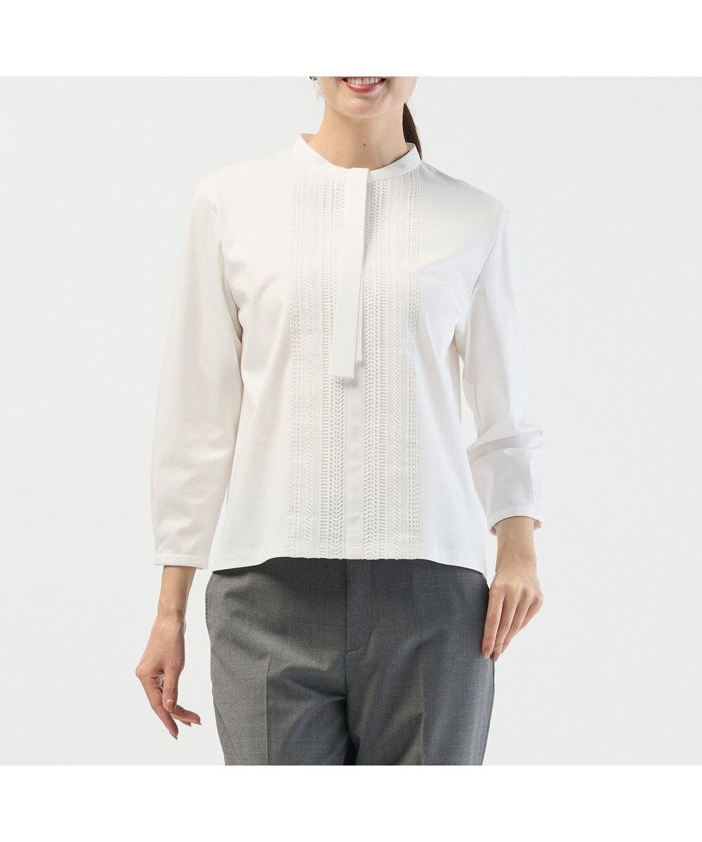 【ジェイ プレス/J.PRESS】の【洗える】レースコンビ ボウタイ カットソー 人気、トレンドファッション・服の通販 founy(ファニー) ファッション Fashion レディースファッション Fashion for Women トップス・カットソー Cut & Sew Tops シャツ・ブラウス・オフィスカジュアル Elegant Blouses & Button-Ups ロングTシャツ・Tシャツ Longline T-Shirts & Tees カットソー・ベーシックTシャツ Cut-and-Sewn Tops / Stretch Tees & Basics 新作・新入荷 New Arrivals / New In なめらか Smooth, Silky Texture カットソー Cut and Sewn Top カーディガン Cardigan, Knitwear コンビ Combo, Combination Style ジャケット Jacket, Outerwear レース Lace, Lace Fabric エレガント 上品 Elegant 夏 Summer S/S・春夏 SS, Spring/Summer, Warm Season 洗える Machine Washable A/W・秋冬 Autumn/Winter other-1|ID: prp329100004752068 ipo3291000000034366158