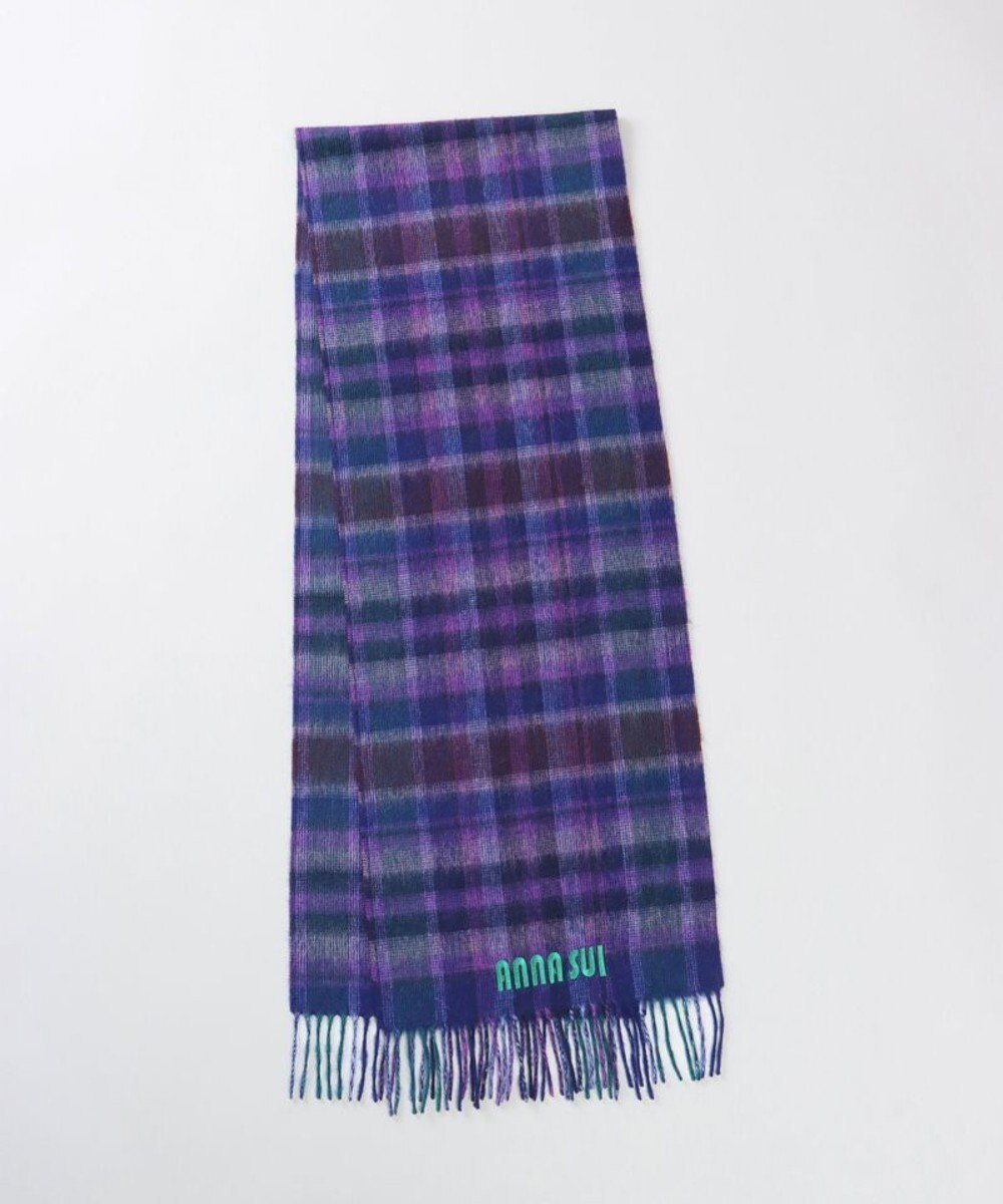 【アウロラ/AURORA】の【 ANNA SUI(アナ スイ)】ウールチェックマフラー(WASH) インテリア・キッズ・メンズ・レディースファッション・服の通販 founy(ファニー) ファッション Fashion レディースファッション Fashion for Women マフラー・スヌード / 冬小物の定番 Scarves & Mufflers コレクション Collection, Seasonal Line スヌード Snood, Infinity Scarf チェック Check, Plaid, Tartan マフラー Scarf, Muffler A/W・秋冬 Autumn/Winter 防寒 Cold Protection, Winter-Ready パープル|ID: prp329100004752078 ipo3291000000034366292