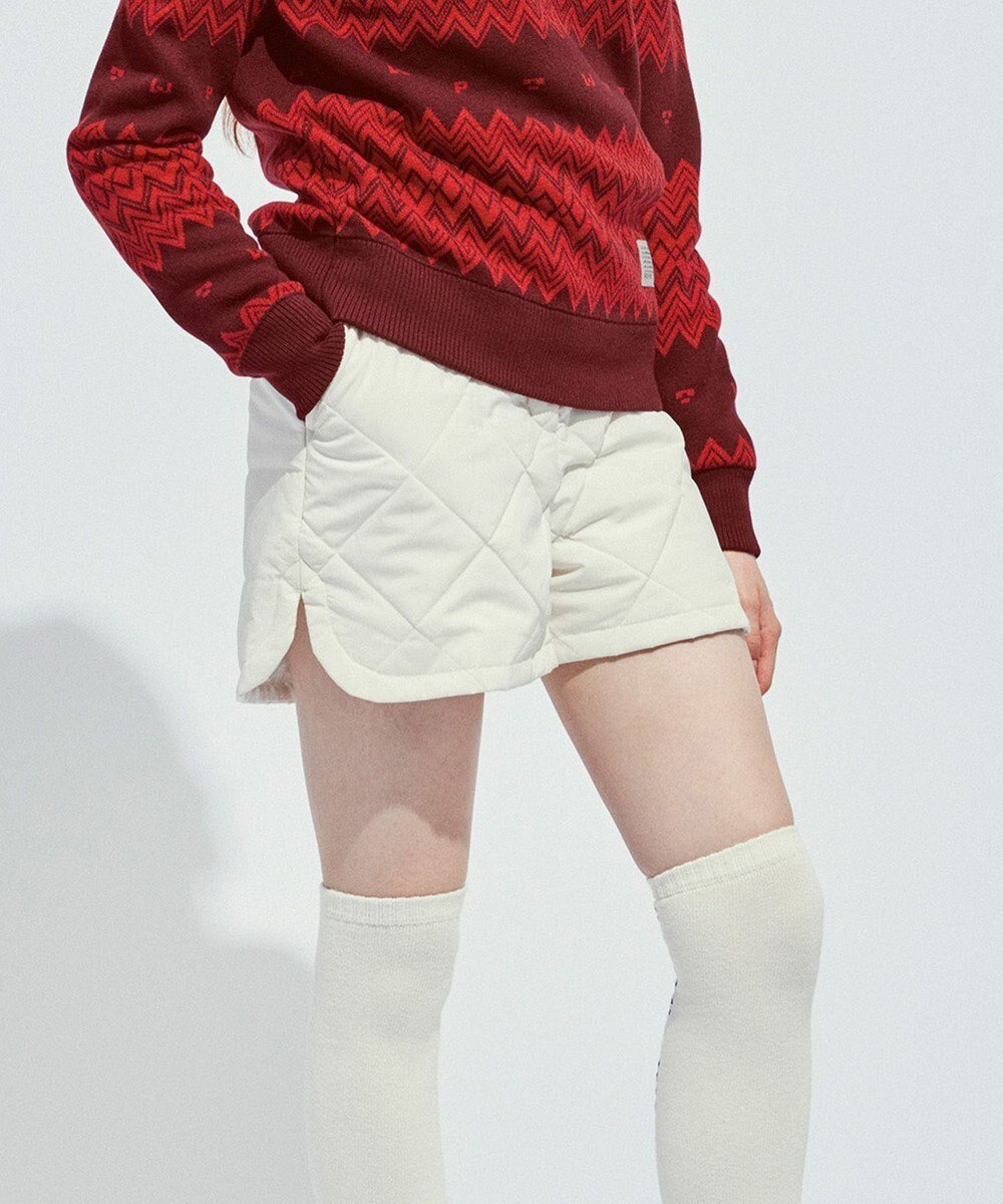 【ピーダブリュサーキュラス/PW CIRCULUS】の【中綿/防寒】【WOMEN】キルティングショートパンツ インテリア・キッズ・メンズ・レディースファッション・服の通販 founy(ファニー) ファッション Fashion レディースファッション Fashion for Women パンツ Pants & Trousers ショートパンツ・ハーフパンツ High-Waisted & Relaxed Shorts ゴルフ Golf ショート Short, Short Length ストレッチ Stretch, Stretchy Fabric セットアップ Set-Up, Coordinated Outfit タフタ Taffeta, Structured Fabric ラウンド Round, Round Neck 冬 Winter / This Winter A/W・秋冬 Autumn/Winter 軽量 Lightweight, Ultra Light 防寒 Cold Protection, Winter-Ready ホワイト系|ID: prp329100004752102 ipo3291000000034366584