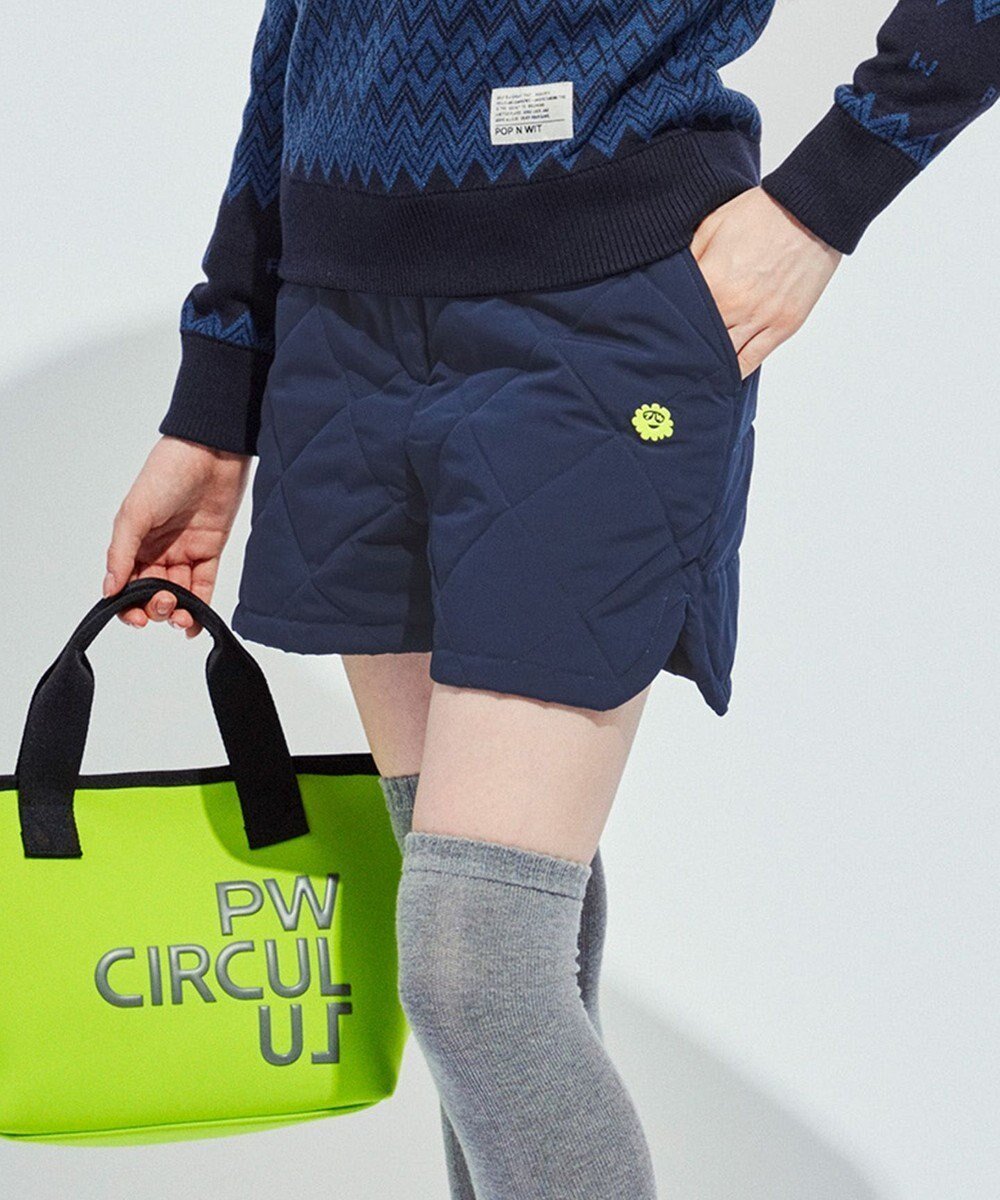 【ピーダブリュサーキュラス/PW CIRCULUS】の【中綿/防寒】【WOMEN】キルティングショートパンツ インテリア・キッズ・メンズ・レディースファッション・服の通販 founy(ファニー) ファッション Fashion レディースファッション Fashion for Women パンツ Pants & Trousers ショートパンツ・ハーフパンツ High-Waisted & Relaxed Shorts ゴルフ Golf ショート Short, Short Length ストレッチ Stretch, Stretchy Fabric セットアップ Set-Up, Coordinated Outfit タフタ Taffeta, Structured Fabric ラウンド Round, Round Neck 冬 Winter / This Winter A/W・秋冬 Autumn/Winter 軽量 Lightweight, Ultra Light 防寒 Cold Protection, Winter-Ready ネイビー系|ID: prp329100004752102 ipo3291000000034366585