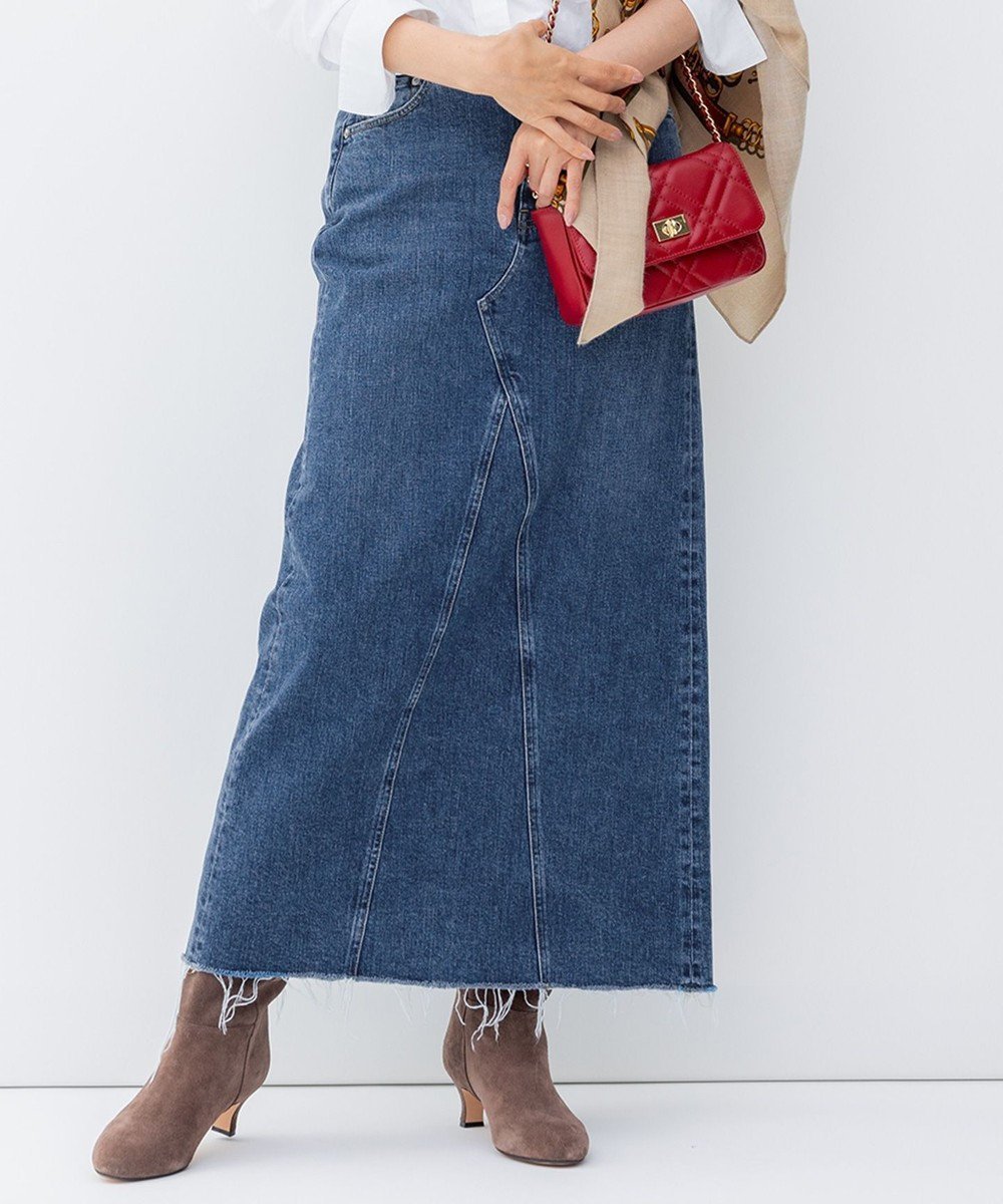 【23区/NIJYUSANKU】の【RED CARD TOKYO×23区】デニム Iライン スカート インテリア・キッズ・メンズ・レディースファッション・服の通販 founy(ファニー)  ファッション Fashion レディースファッション Fashion for Women スカート Skirts デニムスカート・カジュアルスカート Denim Skirts ウォッシュ Washed Finish ヴィンテージ Vintage Style カッティング Cutting Detail シンプル Simple, Minimal ジャケット Jacket, Outerwear ストレッチ Stretch, Stretchy Fabric スリット Slit, Slit Detail デニム Denim, Jeans Material パターン Pattern, Design Print プレミアム Premium, High-End リアル Real, Realistic ワイド Wide, Wide Fit A/W・秋冬 Autumn/Winter 2023年 2023 2023-2024秋冬・A/W Autumn/Winter 2023–24 AW23–24 ミッドブルー|ID: prp329100004752995 ipo3291000000034377521