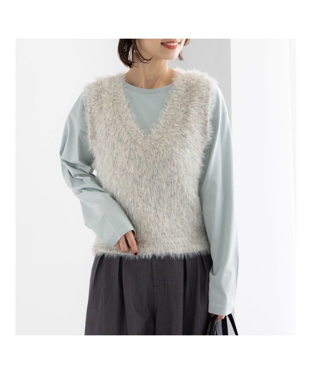 【テチチ/Te chichi】のシャギーヤーンVネックベスト 人気、トレンドファッション・服の通販 founy(ファニー) 　ファッション　Fashion　レディースファッション　Fashion for Women　アウター　Coat / Outerwear Collection　トップス・カットソー　Cut & Sew Tops　ニット　Knit Tops & Sweaters　ベスト&ジレ / 重ね着スタイル　Vests & Gilets　Vネックトップス　V-Neck Tops / V-Cut Neckline Shirts　ショート　Short, Short Length　セーター　Sweater, Knitwear　ベスト　Vest, Waistcoat　夏　Summer　S/S・春夏　SS, Spring/Summer, Warm Season　A/W・秋冬　Autumn/Winter　 other-1|ID: prp329100004753008 ipo3291000000034377821