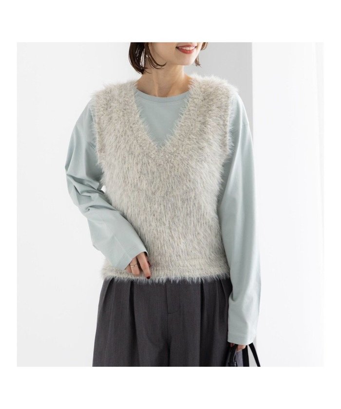 【テチチ/Te chichi】のシャギーヤーンVネックベスト インテリア・キッズ・メンズ・レディースファッション・服の通販 founy(ファニー) https://founy.com/ ファッション Fashion レディースファッション Fashion for Women アウター Coat / Outerwear Collection トップス・カットソー Cut & Sew Tops ニット Knit Tops & Sweaters ベスト&ジレ / 重ね着スタイル Vests & Gilets Vネックトップス V-Neck Tops / V-Cut Neckline Shirts ショート Short, Short Length セーター Sweater, Knitwear ベスト Vest, Waistcoat 夏 Summer S/S・春夏 SS, Spring/Summer, Warm Season A/W・秋冬 Autumn/Winter |ID: prp329100004753008 ipo3291000000035411306
