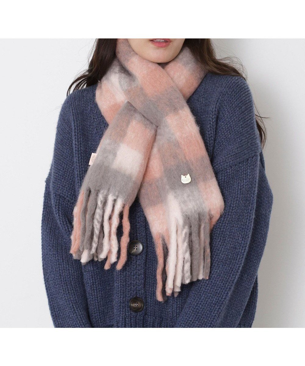 【ムーンバット/MOONBAT】のPAUL JOE ACCESSOIRES(ポール ジョー) ボリュームマフラー ブロックチェック インテリア・キッズ・メンズ・レディースファッション・服の通販 founy(ファニー) 　ファッション　Fashion　レディースファッション　Fashion for Women　マフラー・スヌード / 冬小物の定番　Scarves & Mufflers　スヌード　Snood, Infinity Scarf　チェック　Check, Plaid, Tartan　ブロック　Block, Solid Block Pattern　マフラー　Scarf, Muffler　A/W・秋冬　Autumn/Winter　ピンク|ID: prp329100004753012 ipo3291000000034377843