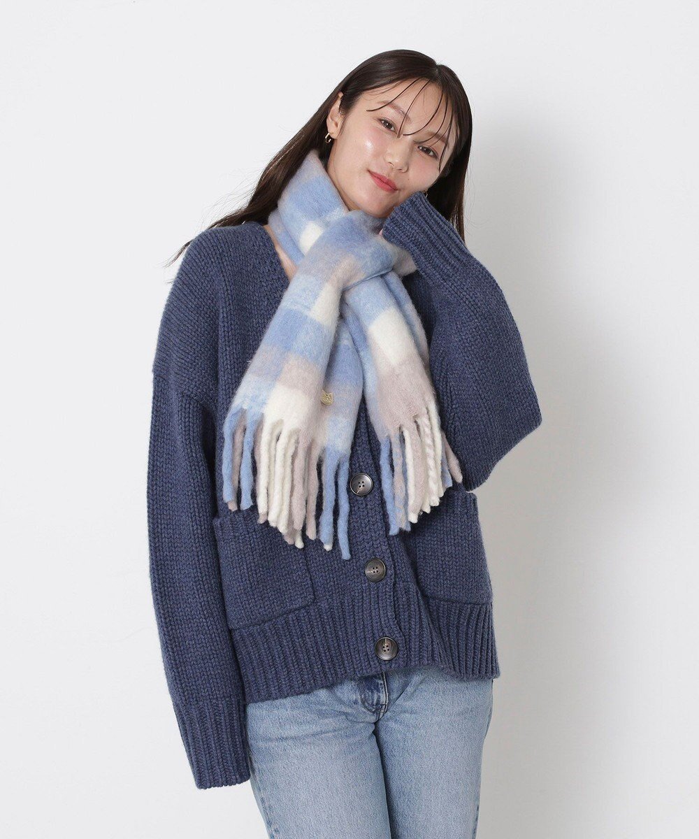 【ムーンバット/MOONBAT】のPAUL JOE ACCESSOIRES(ポール ジョー) ボリュームマフラー ブロックチェック インテリア・キッズ・メンズ・レディースファッション・服の通販 founy(ファニー) 　ファッション　Fashion　レディースファッション　Fashion for Women　マフラー・スヌード / 冬小物の定番　Scarves & Mufflers　スヌード　Snood, Infinity Scarf　チェック　Check, Plaid, Tartan　ブロック　Block, Solid Block Pattern　マフラー　Scarf, Muffler　A/W・秋冬　Autumn/Winter　サックスブルー|ID: prp329100004753012 ipo3291000000034377844