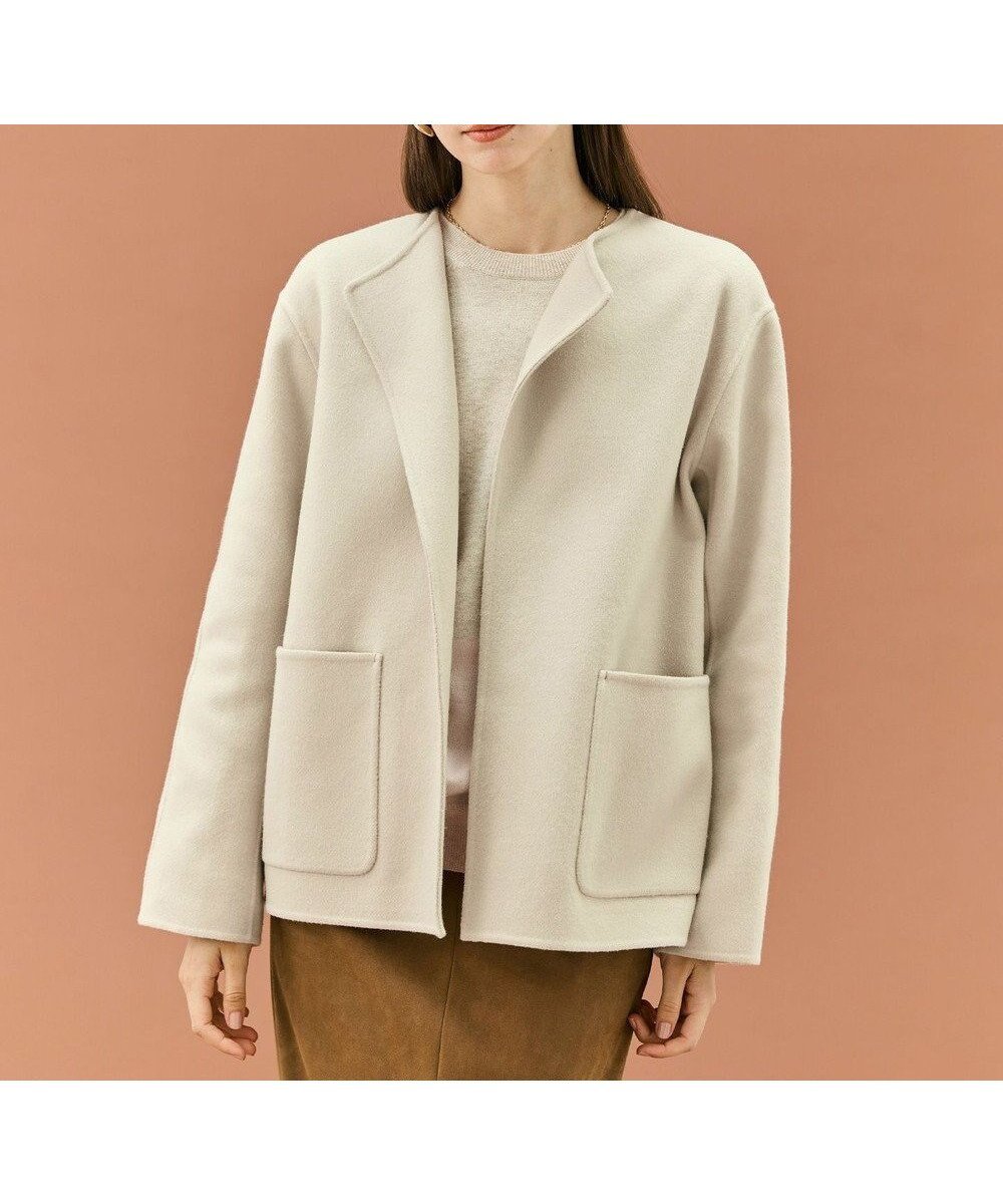 【ベイジ,/BEIGE,】の【WEB限定】PAYSON / ウールリバーノーカラーショートコート インテリア・キッズ・メンズ・レディースファッション・服の通販 founy(ファニー) 　ファッション　Fashion　レディースファッション　Fashion for Women　アウター　Coat / Outerwear Collection　コート・ロングコート・ピーコート　Long Coats, Peacoats & More　レディースジャケット・軽アウター　Jackets　ノーカラージャケット / シンプル上品コーデ　Collarless Jackets　ジャケット　Jacket, Outerwear　A/W・秋冬　Autumn/Winter　Taupe|ID: prp329100004753019 ipo3291000000035515046