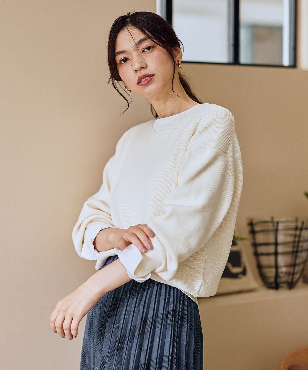 【エニー/ANY】の【8色展開】Vネックデイリーニット インテリア・キッズ・メンズ・レディースファッション・服の通販 founy(ファニー) 　ファッション　Fashion　レディースファッション　Fashion for Women　トップス・カットソー　Cut & Sew Tops　ニット　Knit Tops & Sweaters　Vネックトップス　V-Neck Tops / V-Cut Neckline Shirts　洗える　Machine Washable　ストレッチ　Stretch, Stretchy Fabric　セーター　Sweater, Knitwear　タートルネック　Turtleneck, High Neck　ボトム　Bottoms, Lower Wear　ボーダー　Border, Stripe　A/W・秋冬　Autumn/Winter　おすすめ　Recommended / Our Picks　エクリュ|ID: prp329100004753027 ipo3291000000034377905