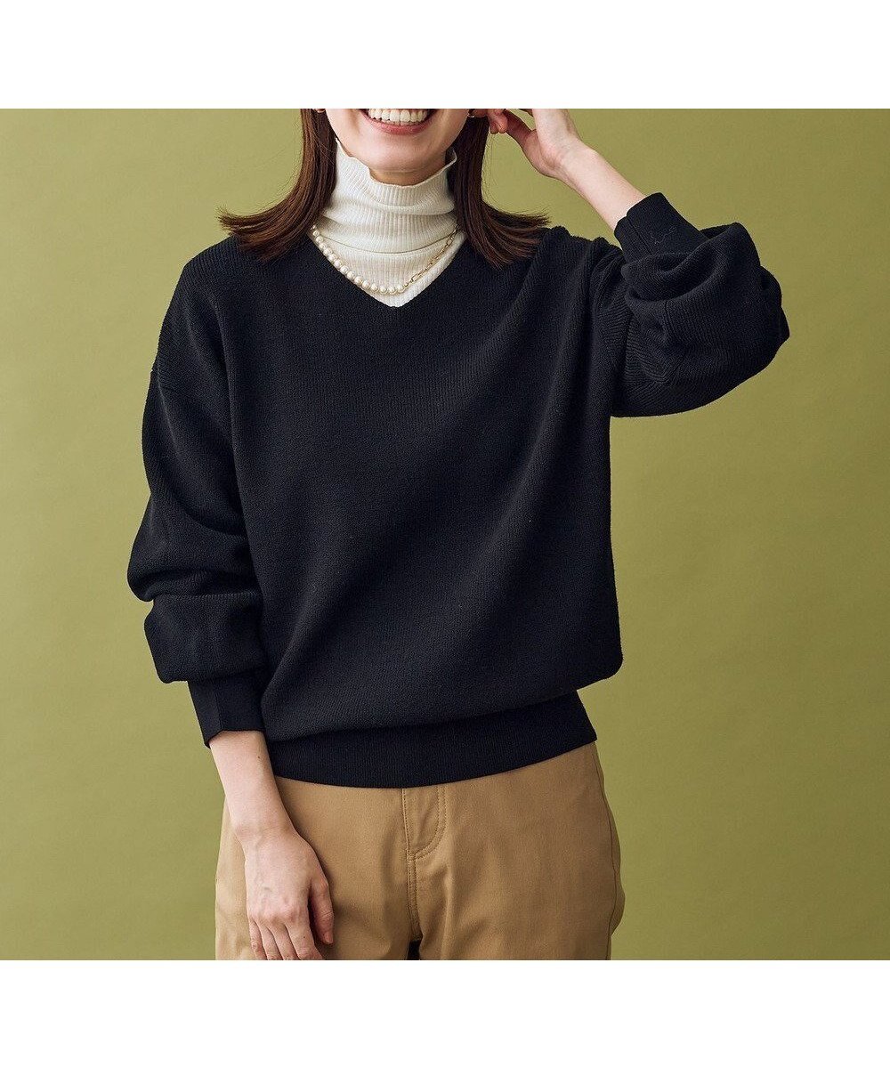 【エニー/ANY】の【8色展開】Vネックデイリーニット インテリア・キッズ・メンズ・レディースファッション・服の通販 founy(ファニー) 　ファッション　Fashion　レディースファッション　Fashion for Women　トップス・カットソー　Cut & Sew Tops　ニット　Knit Tops & Sweaters　Vネックトップス　V-Neck Tops / V-Cut Neckline Shirts　洗える　Machine Washable　ストレッチ　Stretch, Stretchy Fabric　セーター　Sweater, Knitwear　タートルネック　Turtleneck, High Neck　ボトム　Bottoms, Lower Wear　ボーダー　Border, Stripe　A/W・秋冬　Autumn/Winter　おすすめ　Recommended / Our Picks　ブラック|ID: prp329100004753027 ipo3291000000034377908