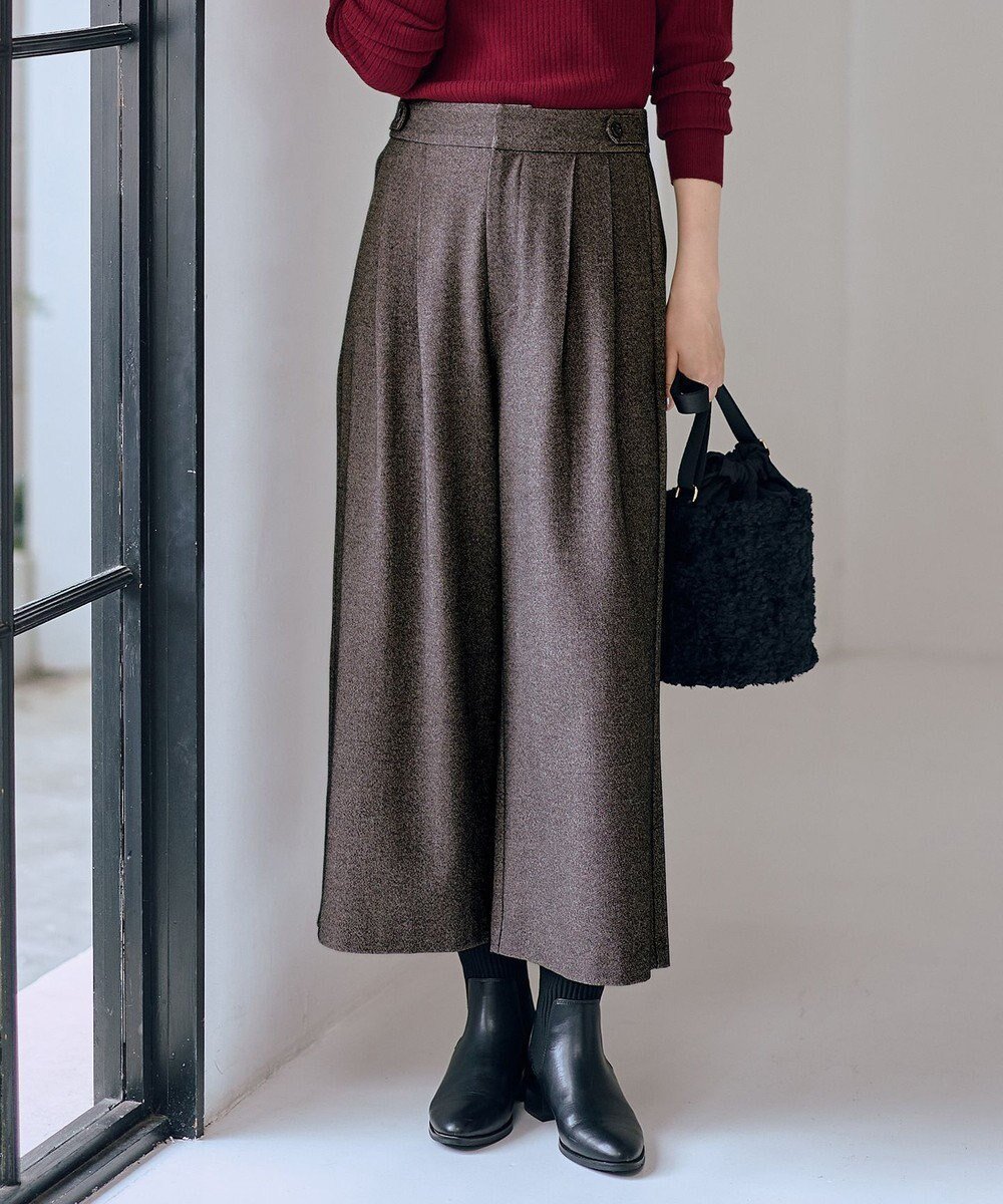 【エニー/ANY】の【6サイズ展開/ウエストゴム】ライトツイードパンツ インテリア・キッズ・メンズ・レディースファッション・服の通販 founy(ファニー) 　ファッション　Fashion　レディースファッション　Fashion for Women　パンツ　Pants & Trousers　洗える　Machine Washable　ギャザー　Gathered, Ruffled　クロップド　Cropped, Short Length　スウェット / スエット　Sweatshirt, Sweatwear　セットアップ　Set-Up, Coordinated Outfit　ツイード　Twill, Twill Weave　トレンド　Trend, Trending Now　ポケット　Pocket, Pocket Detail　ワイド　Wide, Wide Fit　A/W・秋冬　Autumn/Winter　おすすめ　Recommended / Our Picks　ビジネス 仕事 通勤　Business / Work / Commuting　ブラウン|ID: prp329100004753039 ipo3291000000034377963