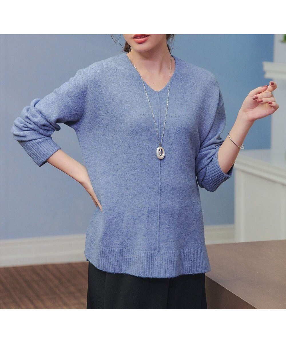 【ティアクラッセ/Tiaclasse】の【安田美沙子さん着用・洗える】メランジVネックニットプルオーバー インテリア・キッズ・メンズ・レディースファッション・服の通販 founy(ファニー) ファッション Fashion レディースファッション Fashion for Women トップス・カットソー Cut & Sew Tops ニット Knit Tops & Sweaters カジュアルプルオーバー・ニットトップス Pullovers & Knit Tops / Casual Pullovers Vネックトップス V-Neck Tops / V-Cut Neckline Shirts アクセサリー Fashion Accessories 洗える Machine Washable カーディガン Cardigan, Knitwear シンプル Simple, Minimal セーター Sweater, Knitwear チュニック Tunic, Long Top 長袖 Long Sleeve, Full Sleeve ポケット Pocket, Pocket Detail メランジ Melange, Mixed Yarn リラックス Relax, Relaxed Fit A/W・秋冬 Autumn/Winter 再入荷 Restock / Back in Stock プチプライス・低価格 Affordable / Budget Price 新作・新入荷 New Arrivals / New In ブルー|ID: prp329100004753040 ipo3291000000034377970
