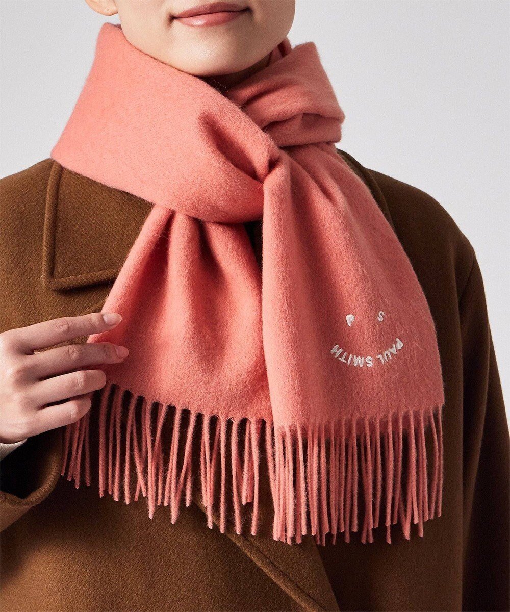 【ポール スミス/Paul Smith】のPS Happy エンブロイダリー マフラー インテリア・キッズ・メンズ・レディースファッション・服の通販 founy(ファニー) 　ファッション　Fashion　レディースファッション　Fashion for Women　マフラー・スヌード / 冬小物の定番　Scarves & Mufflers　おすすめ　Recommended / Our Picks　エンブロイダリー　Embroidery Design　ギフト プレゼント　Gift / Present　シンプル　Simple, Minimal　スヌード　Snood, Infinity Scarf　フェミニン　Feminine, Girly　マフラー　Scarf, Muffler　モダン　Modern, Contemporary　夏　Summer　S/S・春夏　SS, Spring/Summer, Warm Season　A/W・秋冬　Autumn/Winter　ピンク|ID: prp329100004753052 ipo3291000000034617920