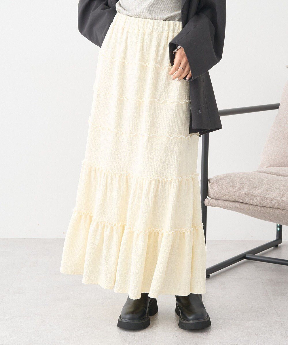 【アースミュージックアンドエコロジー/earth music&ecology】のメロー切替フレアスカート 人気、トレンドファッション・服の通販 founy(ファニー) 　ファッション　Fashion　レディースファッション　Fashion for Women　スカート　Skirts　Aライン・フレアスカート　A-Line & Flared Skirts　おすすめ　Recommended / Our Picks　ティアード　Tiered, Tiered Style　フェミニン　Feminine, Girly　フリル　Frill, Ruffle　フレア　Flare, Flared　ポケット　Pocket, Pocket Detail　切替　Switching, Contrast Panel　A/W・秋冬　Autumn/Winter　 other-1|ID: prp329100004753056 ipo3291000000035631621