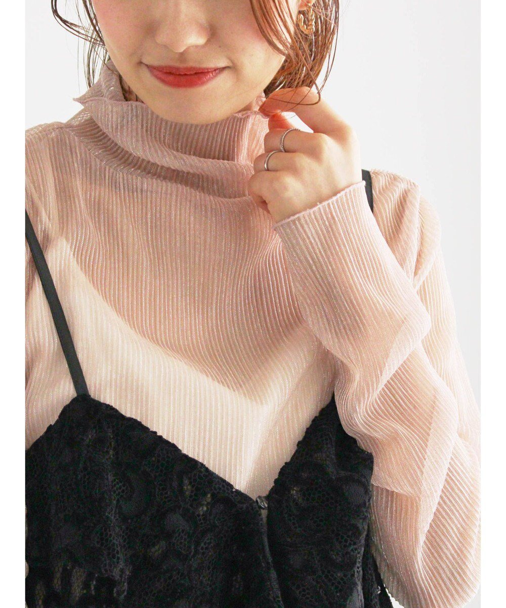 【テチチ/Te chichi】のラメプリーツシアータートルインナー インテリア・キッズ・メンズ・レディースファッション・服の通販 founy(ファニー) ファッション Fashion レディースファッション Fashion for Women トップス・カットソー Cut & Sew Tops シャツ・ブラウス・オフィスカジュアル Elegant Blouses & Button-Ups ロングTシャツ・Tシャツ Longline T-Shirts & Tees カットソー・ベーシックTシャツ Cut-and-Sewn Tops / Stretch Tees & Basics インナー Innerwear カットソー Cut and Sewn Top シアー Sheer, See-Through プリーツ Pleats, Pleated エレガント 上品 Elegant 夏 Summer S/S・春夏 SS, Spring/Summer, Warm Season A/W・秋冬 Autumn/Winter ピンク|ID: prp329100004753059 ipo3291000000034378160