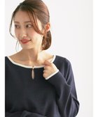 【テチチ/Te chichi】のスクエアチャームキーネックプルオーバー ネイビー|ID: prp329100004753061 ipo3291000000034378168