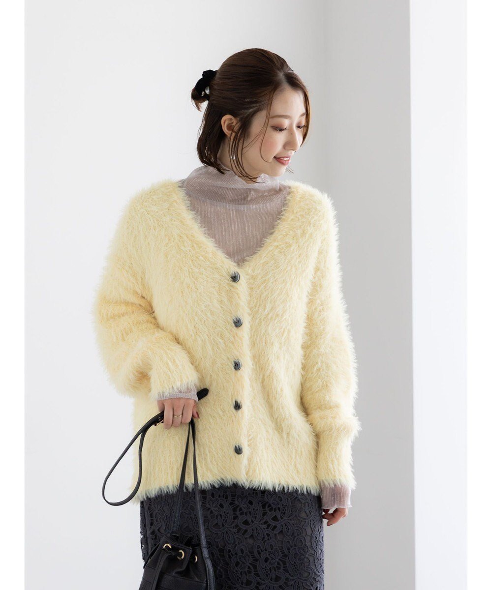 【テチチ/Te chichi】のシャギーVネックカーディガン インテリア・キッズ・メンズ・レディースファッション・服の通販 founy(ファニー) ファッション Fashion レディースファッション Fashion for Women トップス・カットソー Cut & Sew Tops ニット Knit Tops & Sweaters カーディガン・羽織り Layered Style Cardigans Vネックトップス V-Neck Tops / V-Cut Neckline Shirts カーディガン Cardigan, Knitwear シンプル Simple, Minimal セーター Sweater, Knitwear 夏 Summer S/S・春夏 SS, Spring/Summer, Warm Season A/W・秋冬 Autumn/Winter イエロー|ID: prp329100004753062 ipo3291000000034378171