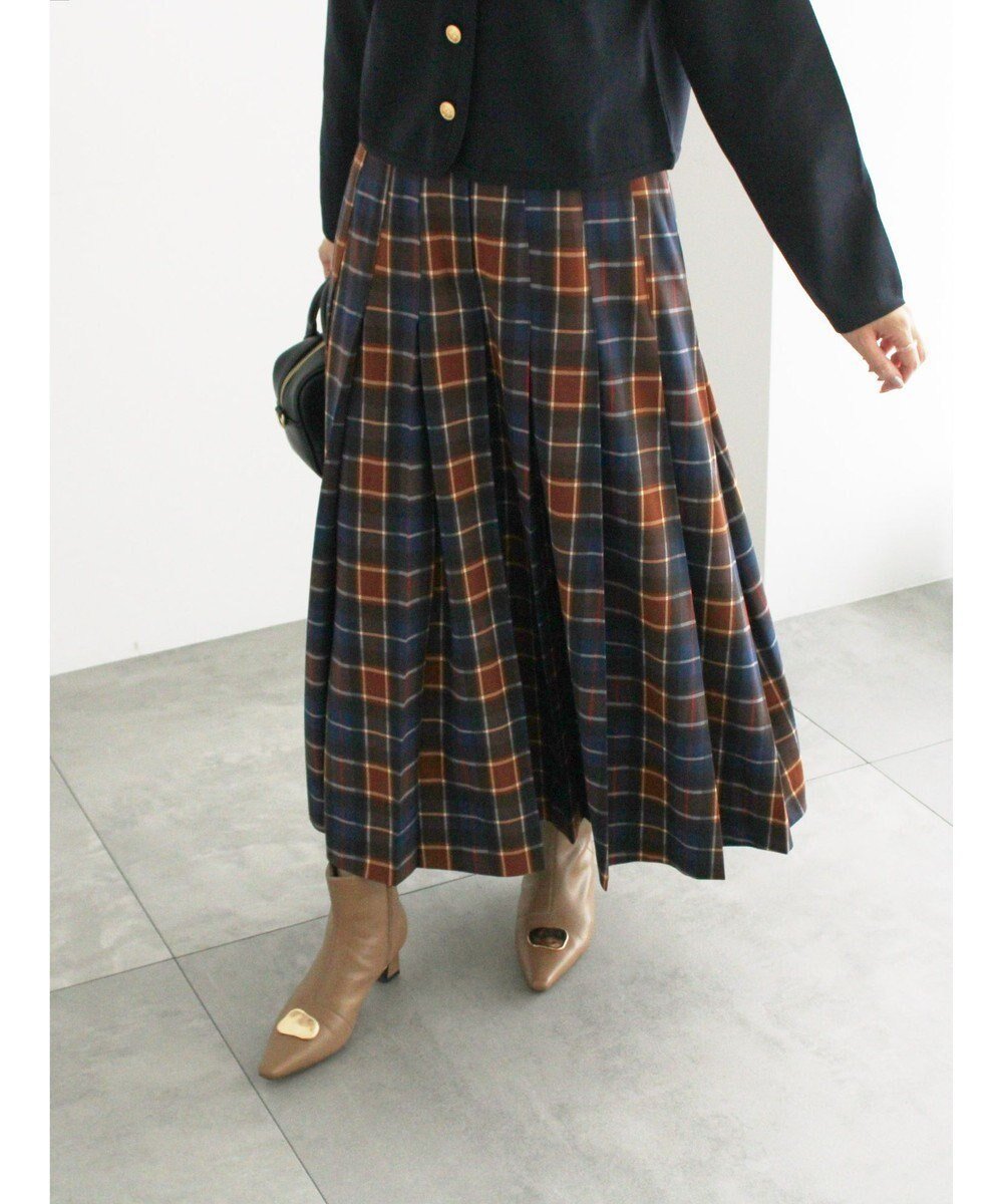 【テチチ/Te chichi】のチェックアソートロングプリーツスカート インテリア・キッズ・メンズ・レディースファッション・服の通販 founy(ファニー) 　ファッション　Fashion　レディースファッション　Fashion for Women　スカート　Skirts　プリーツスカート / 上品フェミニンスタイル　Pleated Skirts　クラシカル　Classical, Vintage-Inspired　クロップド　Cropped, Short Length　シンプル　Simple, Minimal　バランス　Balance, Style Balance　プリーツ　Pleats, Pleated　ロング　Long, Long-Length　エレガント 上品　Elegant　夏　Summer　S/S・春夏　SS, Spring/Summer, Warm Season　A/W・秋冬　Autumn/Winter　ネイビー|ID: prp329100004753064 ipo3291000000036204320