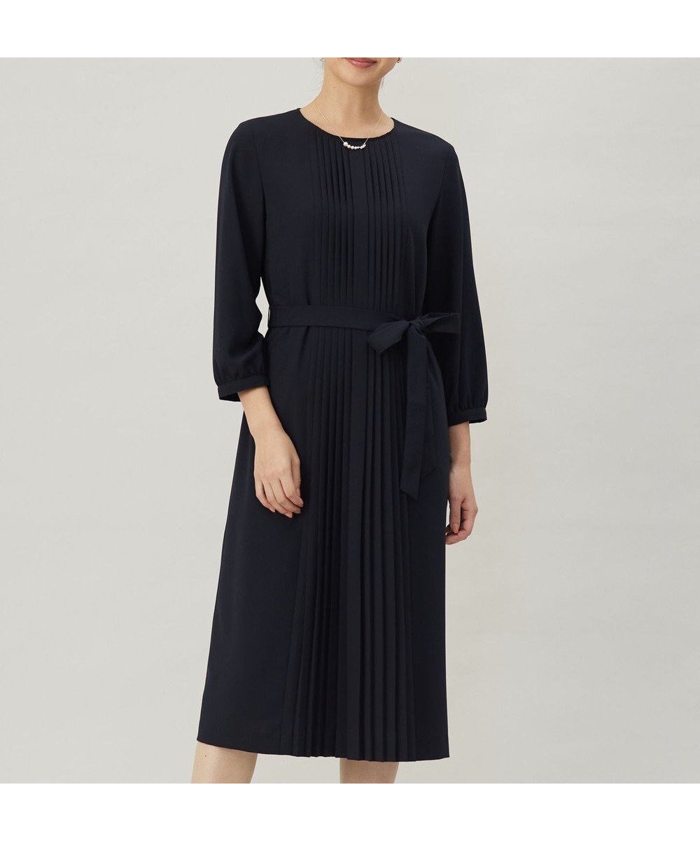 【ジェイ プレス/J.PRESS】の【洗える】ノルディス2wayジョーゼット フロントプリーツ ワンピース インテリア・キッズ・メンズ・レディースファッション・服の通販 founy(ファニー) ファッション Fashion レディースファッション Fashion for Women ワンピース Dresses オケージョン Occasion Wear 洗える Machine Washable カフス Cuff Design ギャザー Gathered, Ruffled ジョーゼット Georgette, Semi-Sheer Fabric ストレッチ Stretch, Stretchy Fabric ドレープ Drape, Draping Fabric 定番 Standard, Basic Item フォーマル Formal, Dressy フロント Front, Front Design プリーツ Pleats, Pleated リボン Ribbon, Bow A/W・秋冬 Autumn/Winter S/S・春夏 SS, Spring/Summer, Warm Season おすすめ Recommended / Our Picks 夏 Summer エレガント 上品 Elegant ネイビー系|ID: prp329100004754080 ipo3291000000034387630