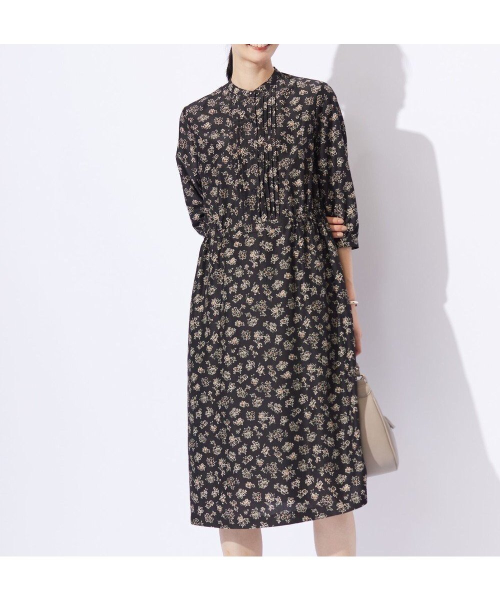 【ジェイ プレス/J.PRESS】の【WEB限定カラーあり・洗える】ラインフラワープリント ワンピース インテリア・キッズ・メンズ・レディースファッション・服の通販 founy(ファニー) ファッション Fashion レディースファッション Fashion for Women ワンピース Dresses エレガント 上品 Elegant 洗える Machine Washable カフス Cuff Design フェミニン Feminine, Girly フラワー Flower, Floral ブラウジング Blouson Silhouette, Cinched Waist プリント Print, Printed Pattern ペチコート Petticoat, Underskirt ポケット Pocket, Pocket Detail メタル Metal, Metal Parts リボン Ribbon, Bow A/W・秋冬 Autumn/Winter スレート系|ID: prp329100004754087 ipo3291000000034387693