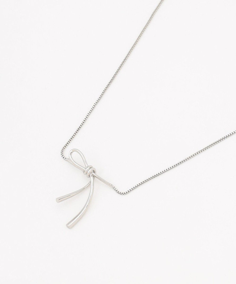 【23区/NIJYUSANKU】の片リボン ネックレス インテリア・キッズ・メンズ・レディースファッション・服の通販 founy(ファニー)  ファッション Fashion レディースファッション Fashion for Women ジュエリー Jewelry ネックレス Necklaces & Pendants 2023年 2023 2023-2024秋冬・A/W Autumn/Winter 2023–24 AW23–24 冬 Winter / This Winter アクセサリー Fashion Accessories ショート Short, Short Length チェーン Chain, Chain Strap ネックレス Necklace, Pendant Necklace リボン Ribbon, Bow A/W・秋冬 Autumn/Winter シルバー系|ID: prp329100004754098 ipo3291000000034387801