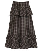 【グリーンパークス/Green Parks】のESCAR チェックペプラムフレアスカート Brown|ID: prp329100004754112 ipo3291000000034387986