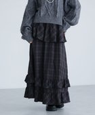 【グリーンパークス/Green Parks】のESCAR チェックペプラムフレアスカート Purple|ID: prp329100004754112 ipo3291000000034387987