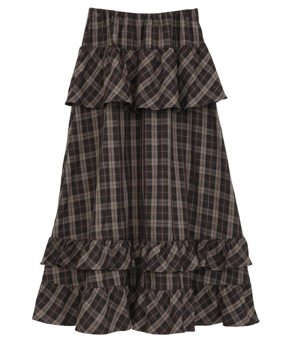 【グリーンパークス/Green Parks】のESCAR チェックペプラムフレアスカート 人気、トレンドファッション・服の通販 founy(ファニー) 　ファッション　Fashion　レディースファッション　Fashion for Women　スカート　Skirts　Aライン・フレアスカート　A-Line & Flared Skirts　ギャザー　Gathered, Ruffled　コンパクト　Compact, Small Size　チェック　Check, Plaid, Tartan　ティアード　Tiered, Tiered Style　バランス　Balance, Style Balance　フィット　Fit, Slim Fit　フェミニン　Feminine, Girly　フリル　Frill, Ruffle　ペプラム　Peplum, Flared Hem　ポケット　Pocket, Pocket Detail　ヨーク　Yoke, Yoke Design　A/W・秋冬　Autumn/Winter　 other-1|ID: prp329100004754112 ipo3291000000035631660