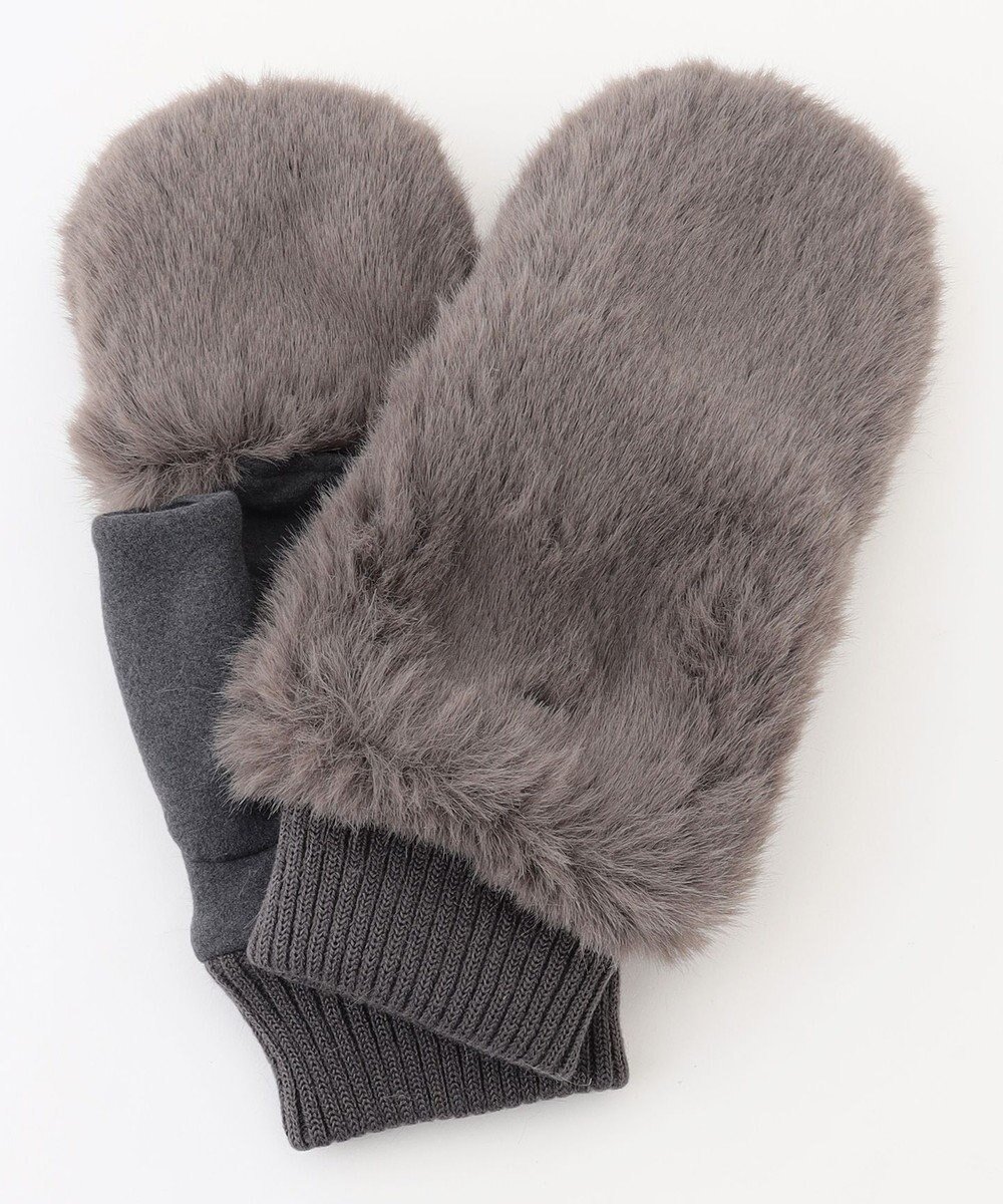 【エニー/ANY】のカバー付きファーグローブ インテリア・キッズ・メンズ・レディースファッション・服の通販 founy(ファニー) 　ファッション　Fashion　レディースファッション　Fashion for Women　手袋　Gloves & Mittens　フェイクファー　Faux Fur, Imitation Fur　防寒　Cold Protection, Winter-Ready　A/W・秋冬　Autumn/Winter　再入荷　Restock / Back in Stock　エレガント 上品　Elegant　チャコール|ID: prp329100004754119 ipo3291000000034388020