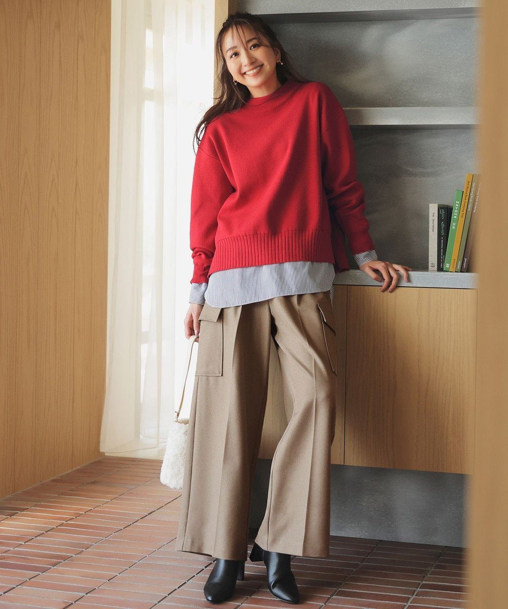 【エニー/ANY】の【ウエストゴム】カーゴタックパンツ インテリア・キッズ・メンズ・レディースファッション・服の通販 founy(ファニー) 　ファッション　Fashion　レディースファッション　Fashion for Women　パンツ　Pants & Trousers　カーゴパンツ　Cargo Pants, Utility Pants　スウェット / スエット　Sweatshirt, Sweatwear　センター　Center, Center Line　フェミニン　Feminine, Girly　ワイド　Wide, Wide Fit　エレガント 上品　Elegant　A/W・秋冬　Autumn/Winter　ベージュ|ID: prp329100004754123 ipo3291000000035542842