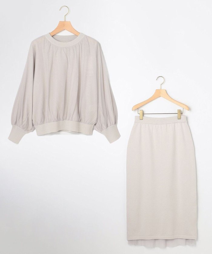 【組曲/KUMIKYOKU】の【先行予約】チュールニット×リバーシブルスカート セット インテリア・キッズ・メンズ・レディースファッション・服の通販 founy(ファニー) https://founy.com/ ファッション Fashion レディースファッション Fashion for Women セットアップ Matching Sets スカート・ミニ/ミディ/マキシ Skirts / Mini, Midi & Maxi Skirts エレガント 上品 Elegant ギャザー Gathered, Ruffled シンプル Simple, Minimal ストレッチ Stretch, Stretchy Fabric スリット Slit, Slit Detail セットアップ Set-Up, Coordinated Outfit チュール Tulip, Tulip Motif バランス Balance, Style Balance フィット Fit, Slim Fit メッシュ Mesh, Net Fabric リバーシブル Reversible, Two-Sided ロング Long, Long-Length A/W・秋冬 Autumn/Winter 新作・新入荷 New Arrivals / New In おすすめ Recommended / Our Picks |ID: prp329100004754132 ipo3291000000034388079