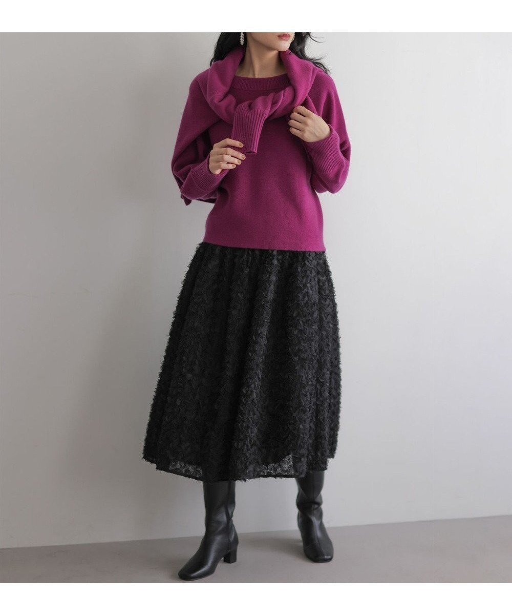 【組曲/KUMIKYOKU】のペタルチュール スカート インテリア・キッズ・メンズ・レディースファッション・服の通販 founy(ファニー) 　ファッション　Fashion　レディースファッション　Fashion for Women　スカート　Skirts　ギャザー　Gathered, Ruffled　スリット　Slit, Slit Detail　トレンド　Trend, Trending Now　フレア　Flare, Flared　ポケット　Pocket, Pocket Detail　ヨーク　Yoke, Yoke Design　冬　Winter / This Winter　A/W・秋冬　Autumn/Winter　ブラック系|ID: prp329100004754133 ipo3291000000035546057