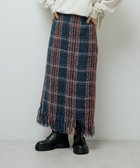 【グリーンパークス/Green Parks】の・SUGAR SPOON チェックフリンジスカート Navy|ID: prp329100004754143 ipo3291000000034388124